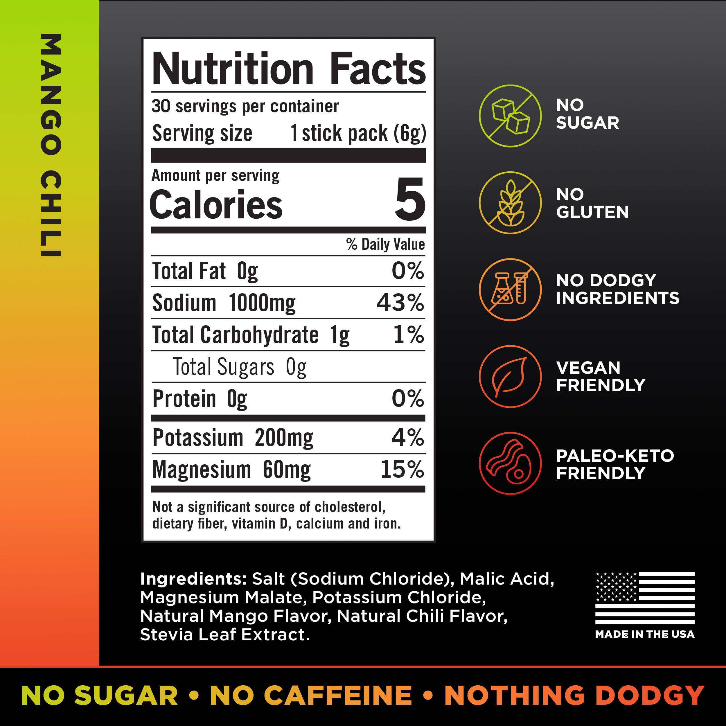 LMNT Zero Sugar Electrolytes - Mango Chili Salt | Drink Mix | 30 Count Drink LMNTBuy Supplements Australia