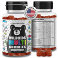 Wild Foods Kids Multivitamin Gummies – Natural Skin, Immune & Bones Support with Kids Vitamins A, C, D, E, B12, Iron & DHA Wild Foods