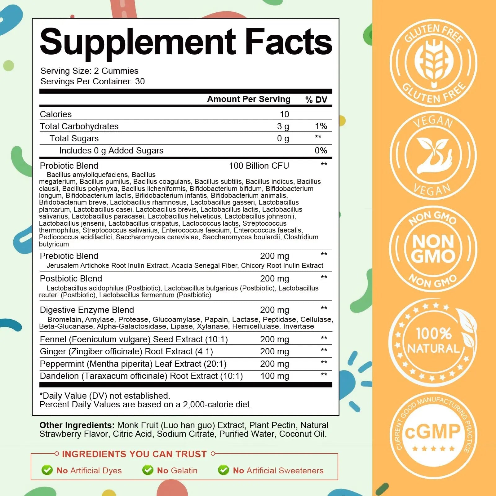 (2 Packs) Totaria Sugar Free 5-in-1 Probiotic Prebiotic Postbiotic Gummy, Probiotics for Women Men with Digestive Enzymes, Peppermint, Complete Immune, Gut & Digestive Support, Vegan Strawberry Flavor TotariaBuy Supplements Australia