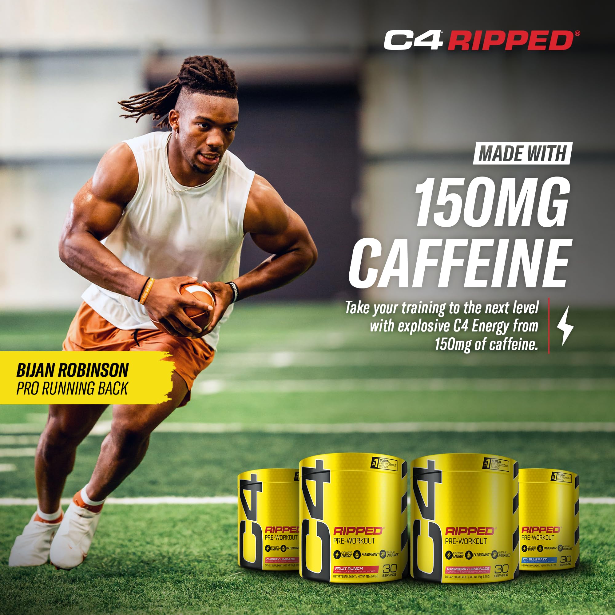 Cellucor C4 Ripped Pre Workout Powder ICY Blue Razz | Creatine Free + Sugar Free CellucorBuy Supplements Australia