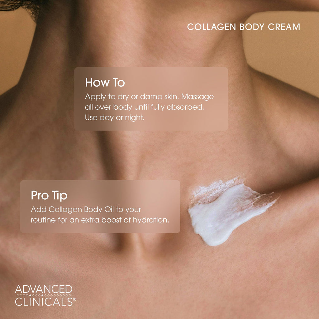 Advanced Clinicals Collagen Cream Body Lotion & Face Moisturizer W/Vitamin E | Skincare Moisturizing Collagen Lotion For Women, Men, Hand, & Neck Improves Look Of Crepey Skin & Uneven Dry Skin, 2pc Advanced Clinicals buy supplements Au