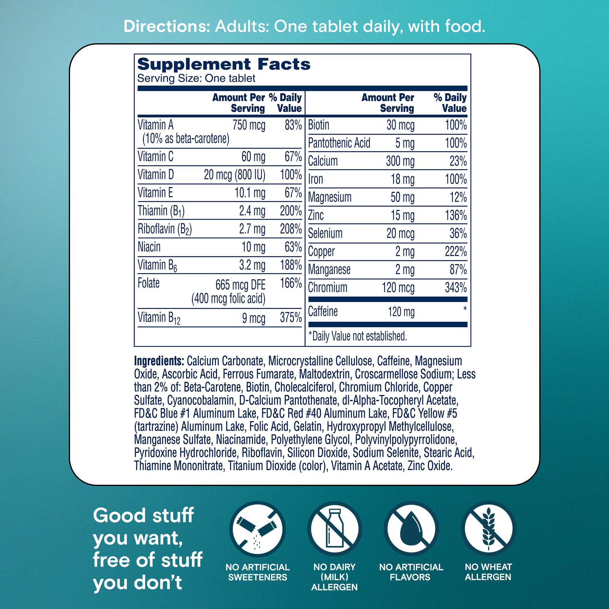 One A Day Women's Active Metabolism Daily Essential, Multivitamin for Women, Metabolism Support, Vitamins for Women with All 8 B-Vitamins