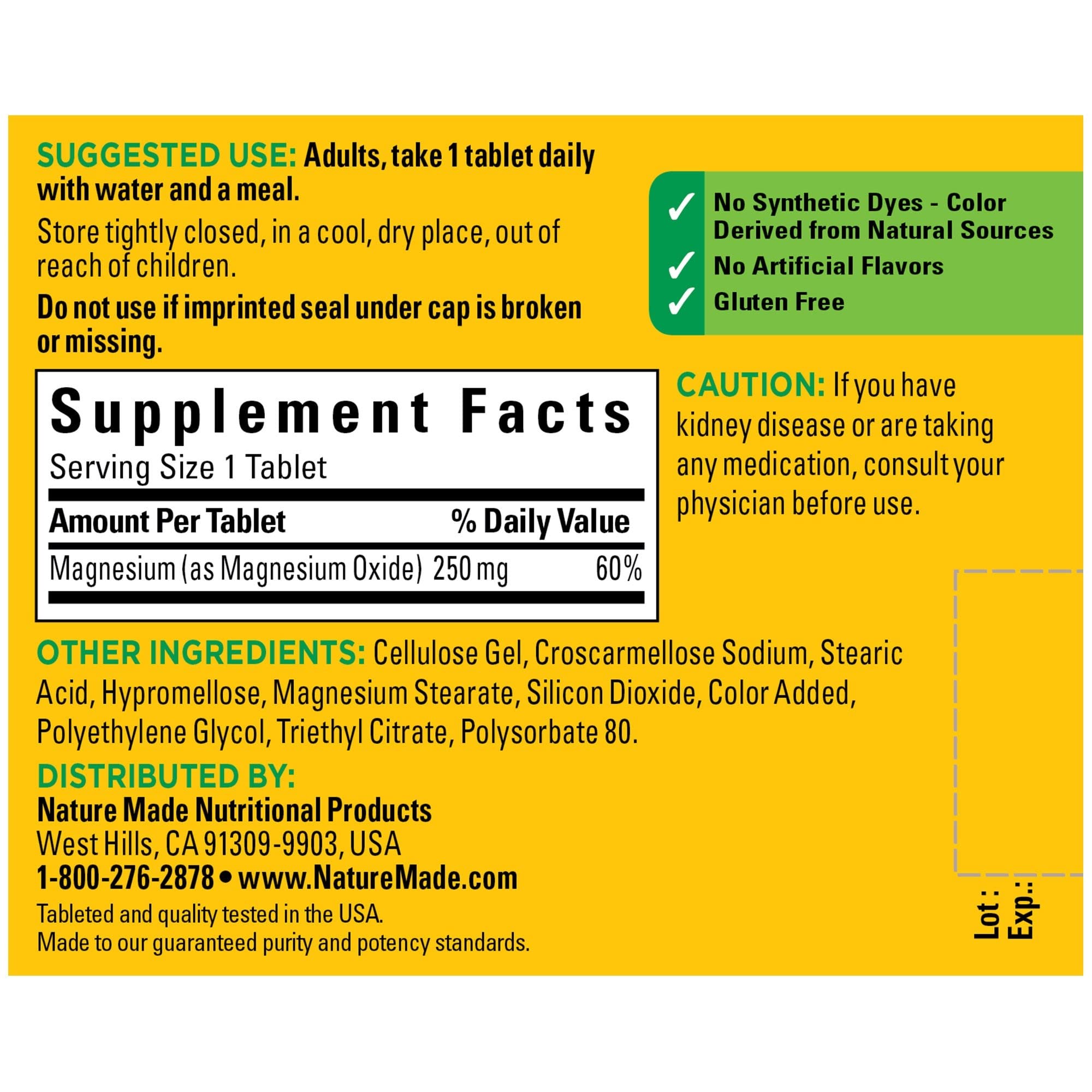 Nature Made Magnesium Oxide 250 mg, Dietary Supplement for Muscle, Heart Nature MadeBuy Supplements Australia