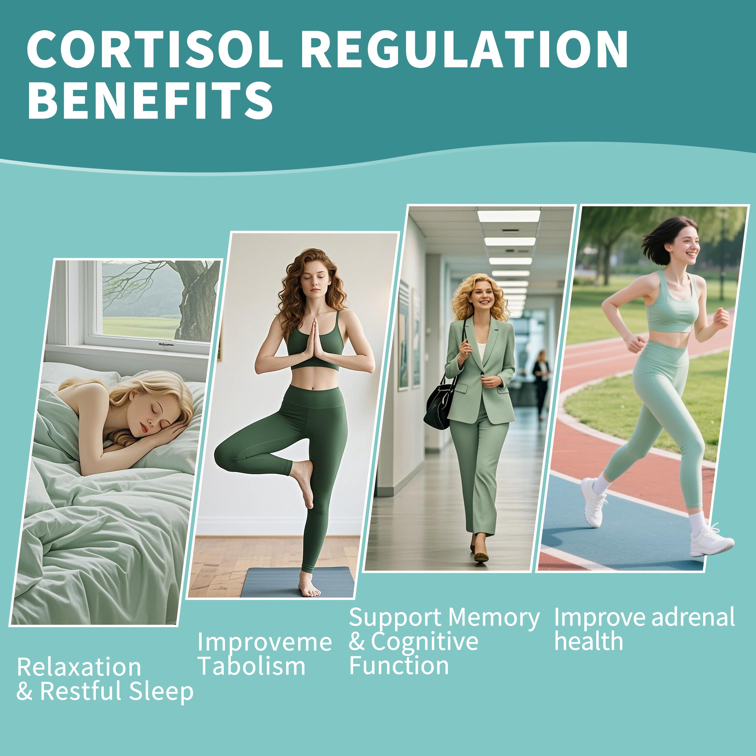 Cortisol Supplements Gummies for Women, Cortisol Reducer w.Ashwagandha Rhodiola Rosea Magnesium L-Theanine Phosphatidylserine Black Peper, Hormone Balanced & Lower Cortisol - 30 Day Vegan Supply HerbanceBuy Supplements Australia