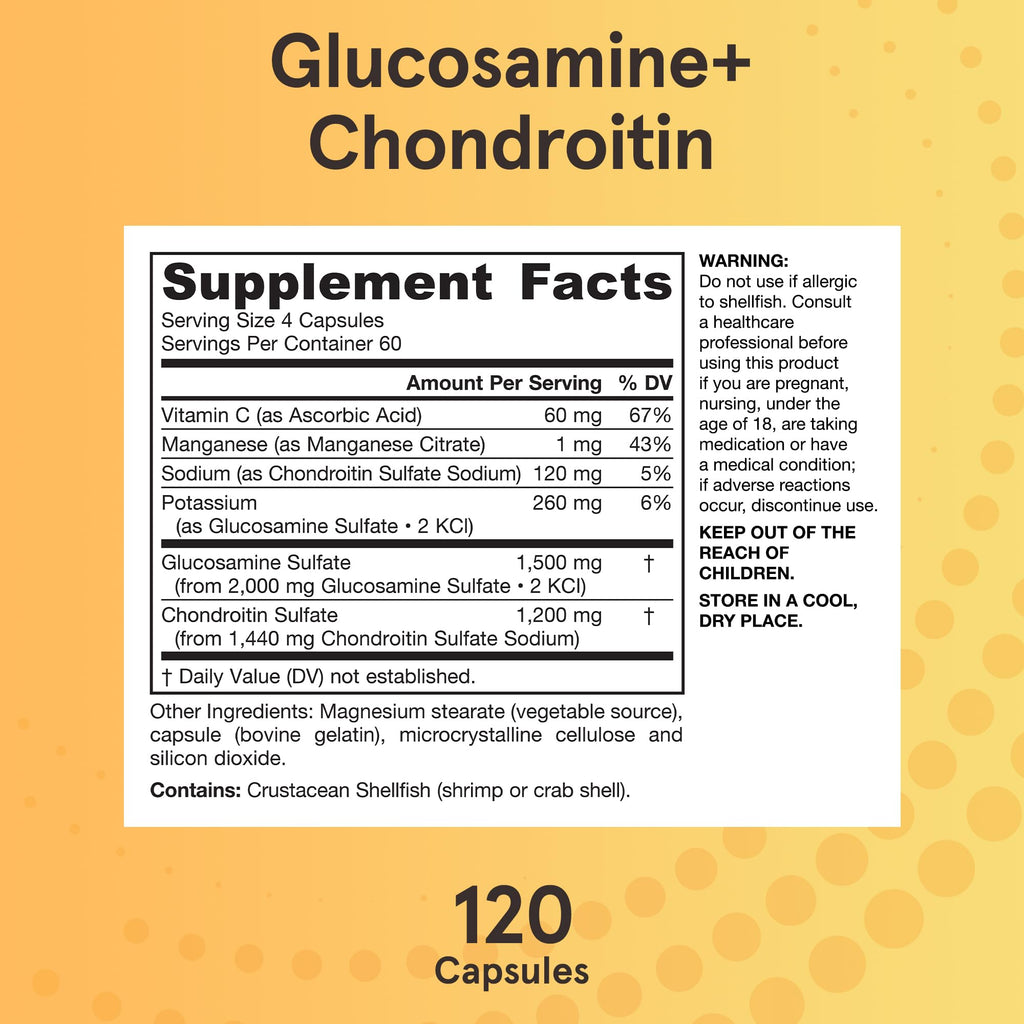 Jarrow Formulas Glucosamine + Chondroitin - 240 Capsules - Nutrient Support - Dietary Supplement for Joint Health - with Vitamin C & Manganese - 60 Servings Jarrow FormulasBuy Supplements Australia