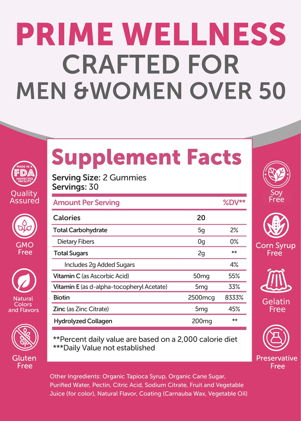 Lunakai USA Made Collagen Gummies for Women & Men Over 50, Biotin & Vitamin C, Supports Skin Elasticity, Hair & Nail Strength, Joint Support, 60ct Lunakai buy supplements Au
