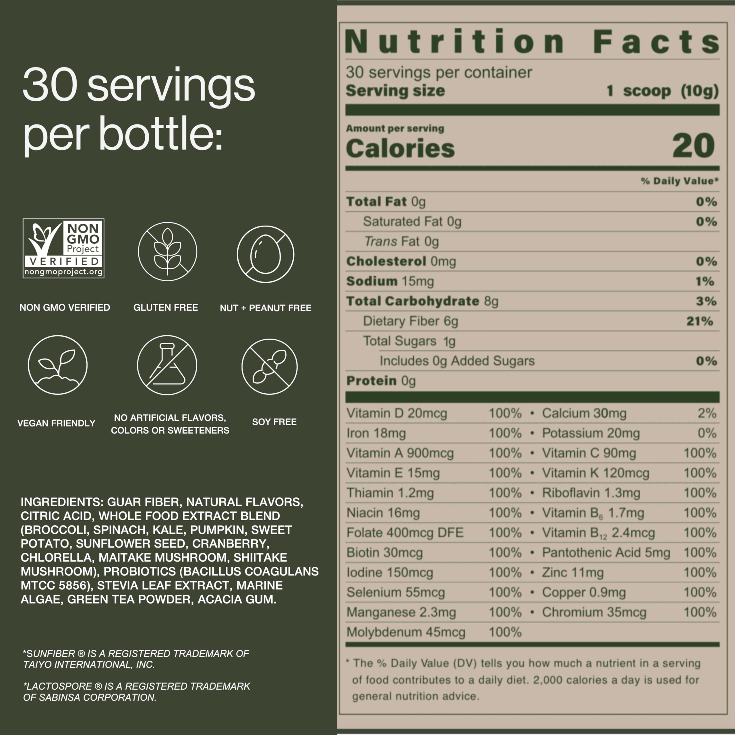B.WILD Plant-Based Multivitamin Superfood Drink Mix – Refreshing Peach Green Tea with Vitamins, Minerals, Prebiotics & Probiotics for Gut Health & Daily Wellness – 30 Servings – Vegan, Gluten-Free B.WILDBuy Supplements Australia