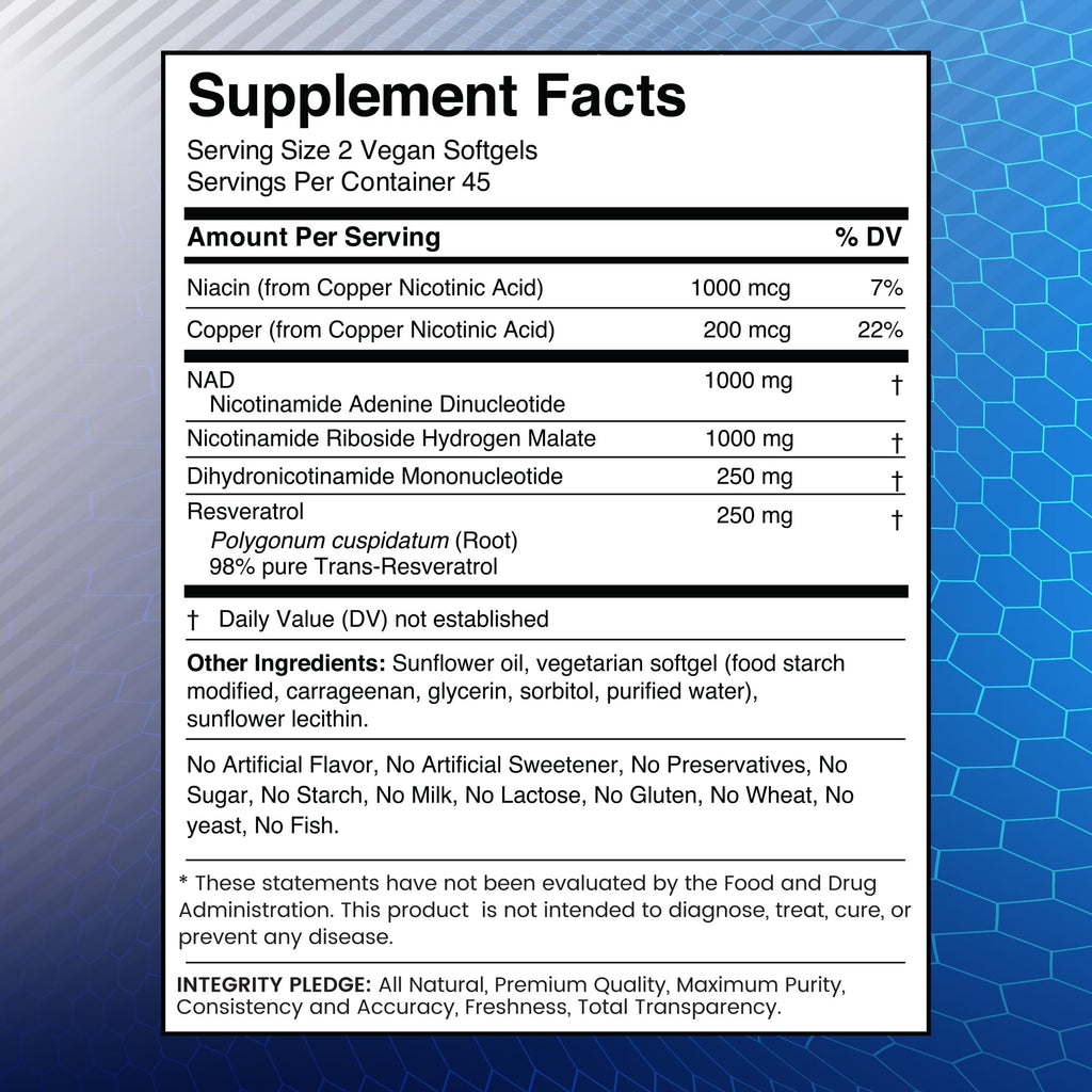 WELLNESS LABSRX NAD+ Supplement - Third-Party Tested NMNH Supplement Softgels, NAD Resveratrol 2500mg NAD Supplements for Anti-Aging, Longevity, and Cellular Health Support - Made in USA WELLNESS LABSRXBuy Supplements Australia
