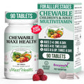 Maxi Health Chewable Multivitamin for Kids, Teens and Adults - Cherry Chewable Vitamins for Adults & Children Maxi Health