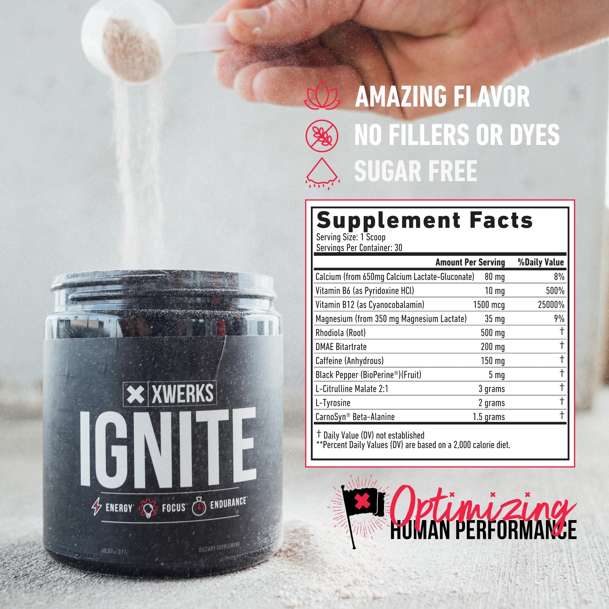 Xwerks Ignite Blue Razz Pre Workout Powder - Best Natural Keto Pre-Workout for Women XwerksBuy Supplements Australia
