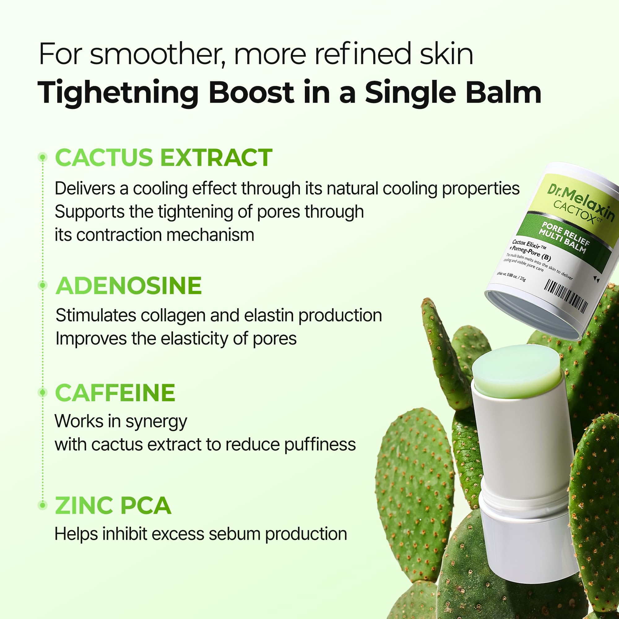 Dr.Melaxin Cactox Pore Relief Multi Balm Stick – Zinc PCA & ADENOSINE Cooling & De-Puffing Face Balm for Enlarged Pores & Puffy Skin, Pore Minimizing with Cactus Extract, Korean Skincare, 0.88 oz Dr.Melaxin buy supplements Au