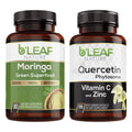 Two bottles of B'Leaf Nature supplements on a white background