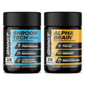 ONNIT Cognitive & Endurance Support Bundle: Alpha Brain Nootropic Capsules (30 Count) + Shroom Tech Sport Exercise Support Capsules (28 Count), IGEN Non-GMO Tested Focus, Energy & Endurance, 2 Pack ONNITBuy Supplements Australia