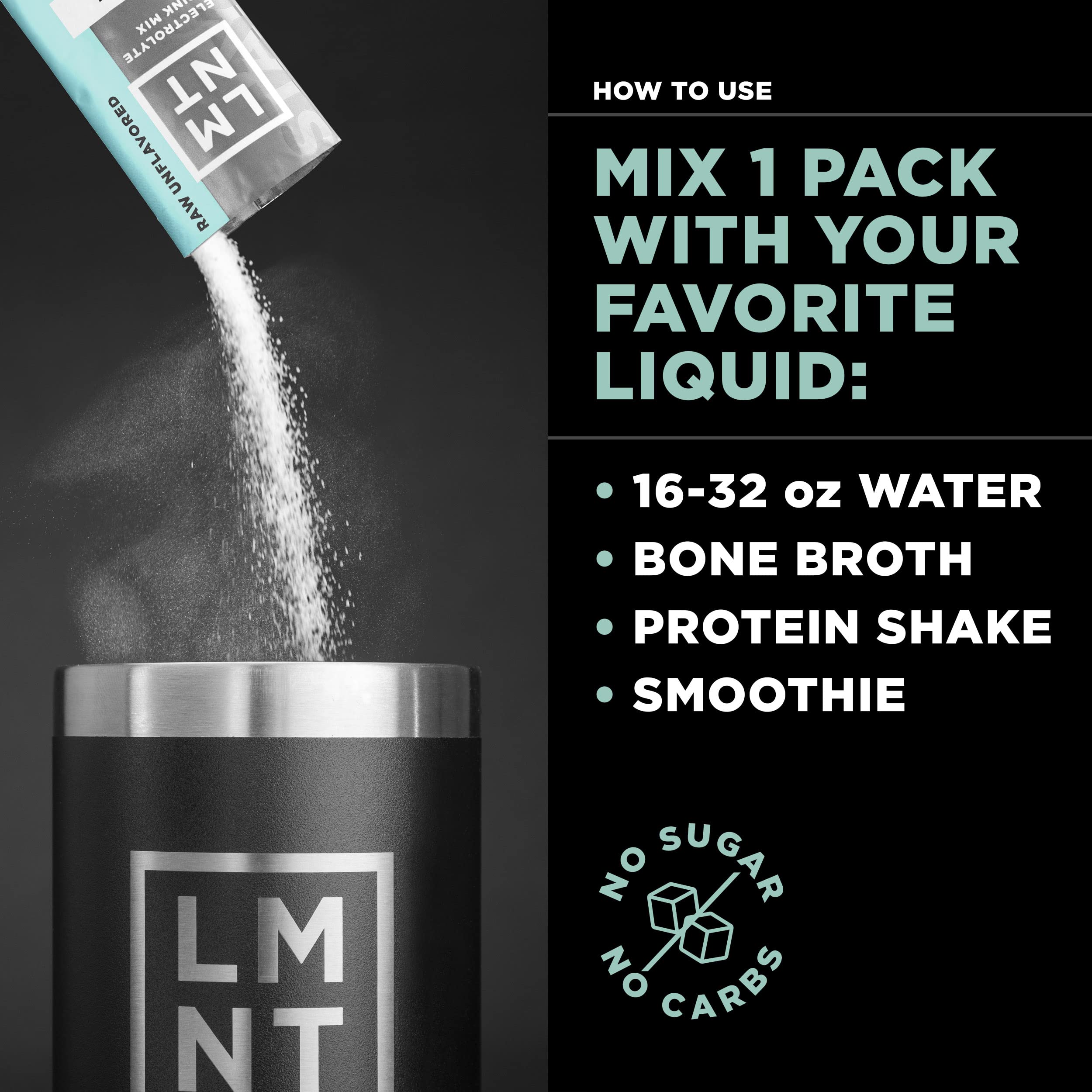 LMNT Zero-Sugar Electrolytes - Raw Unflavored Salt - Hydration Powder Packets Drink LMNTBuy Supplements Australia