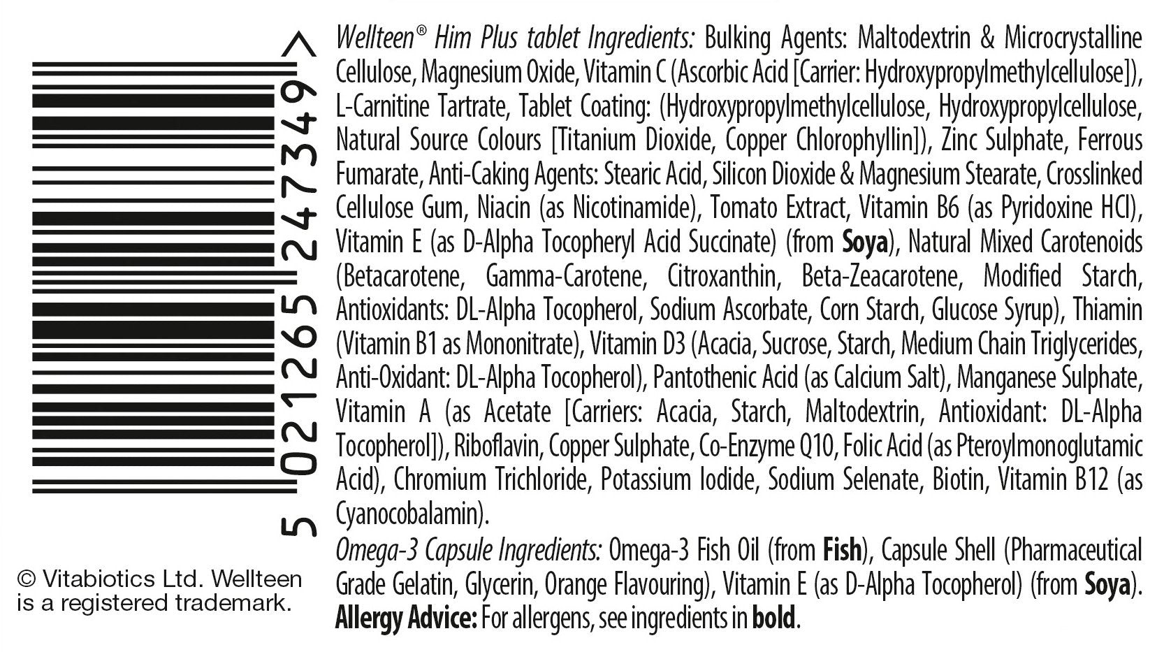 Vitabiotics Wellteen Him Plus Tablets/Capsules, 56 Count (Pack of 1) WellteenBuy Supplements Australia