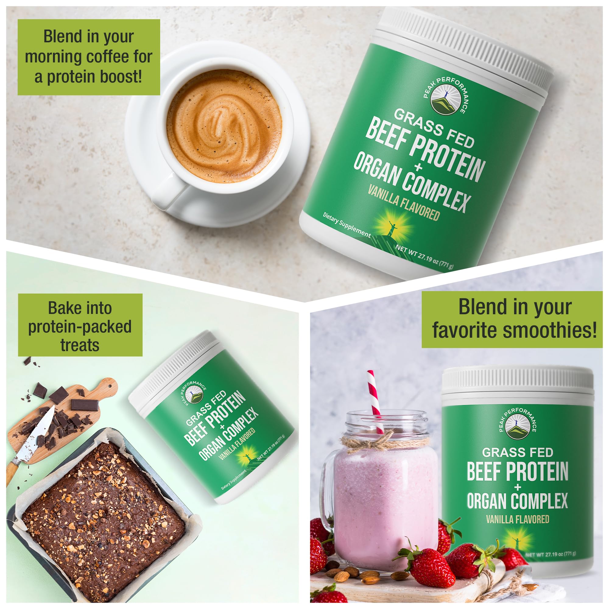 Grass Fed Beef Protein Powder + Organ Complex. Lactose Free Great Tasting Beef Protein Isolate. Animal Based Non Dairy No Whey Paleo Carnivore Supplement for Muscle Building. Vanilla Flavor Peak PerformanceBuy Supplements Australia
