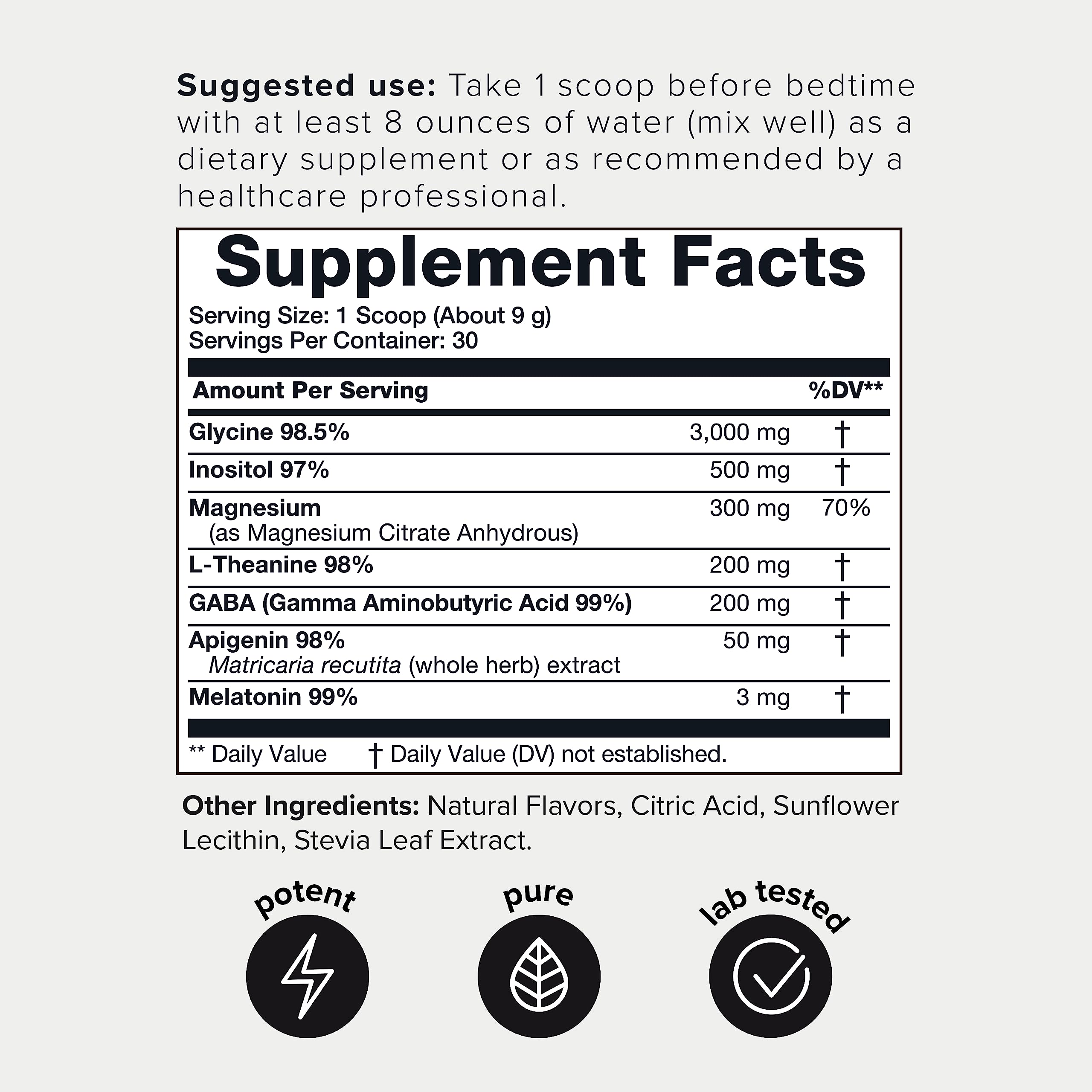 4,500mg Apigenin & Glycine Sleep Huberman Stack with 98% Apigenin, 98.5% Glycine ToniiqBuy Supplements Australia