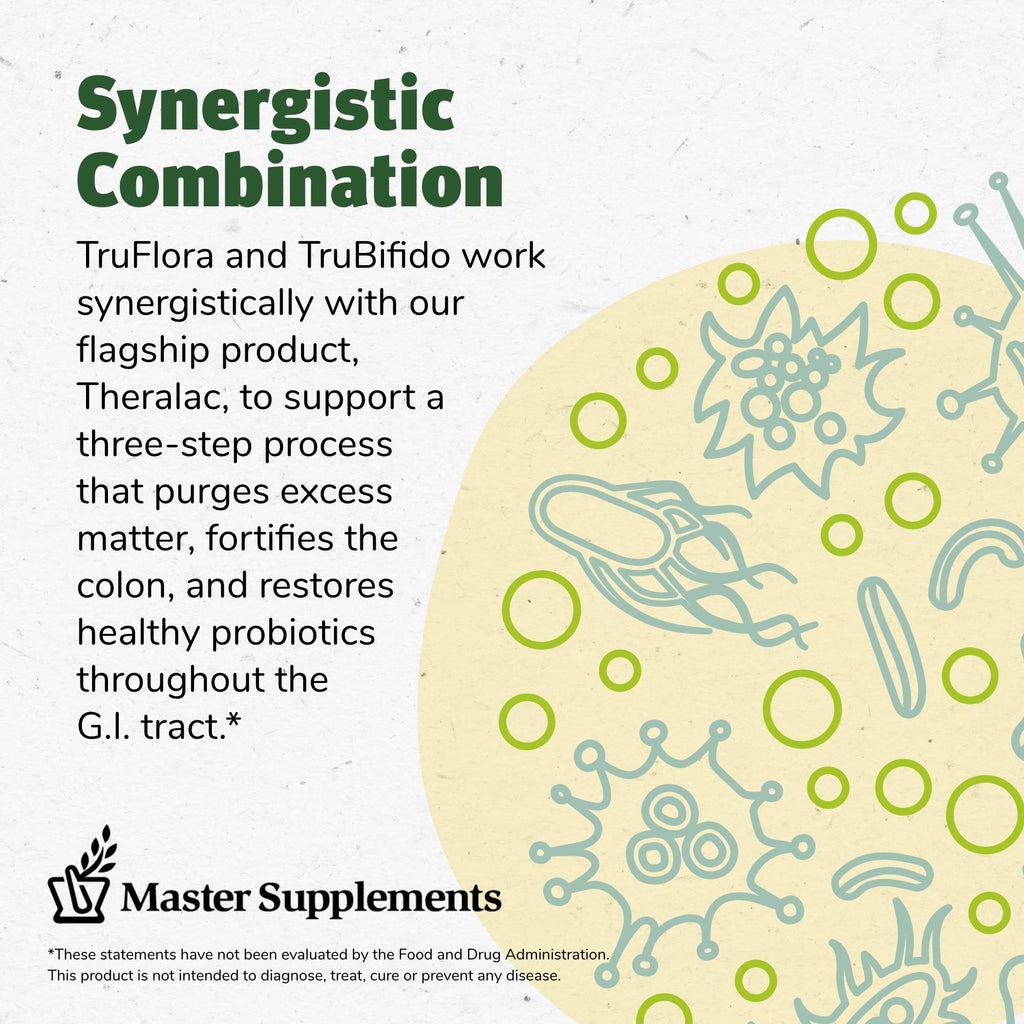 Master Supplements 30-Day Probiotic Gut Reset - Includes Theralac (30 ct.), TruBifido (30 ct.) & TruFlora (30 ct.) - Supports Optimal Gut Health - Gluten Free THERALAC buy supplements Au