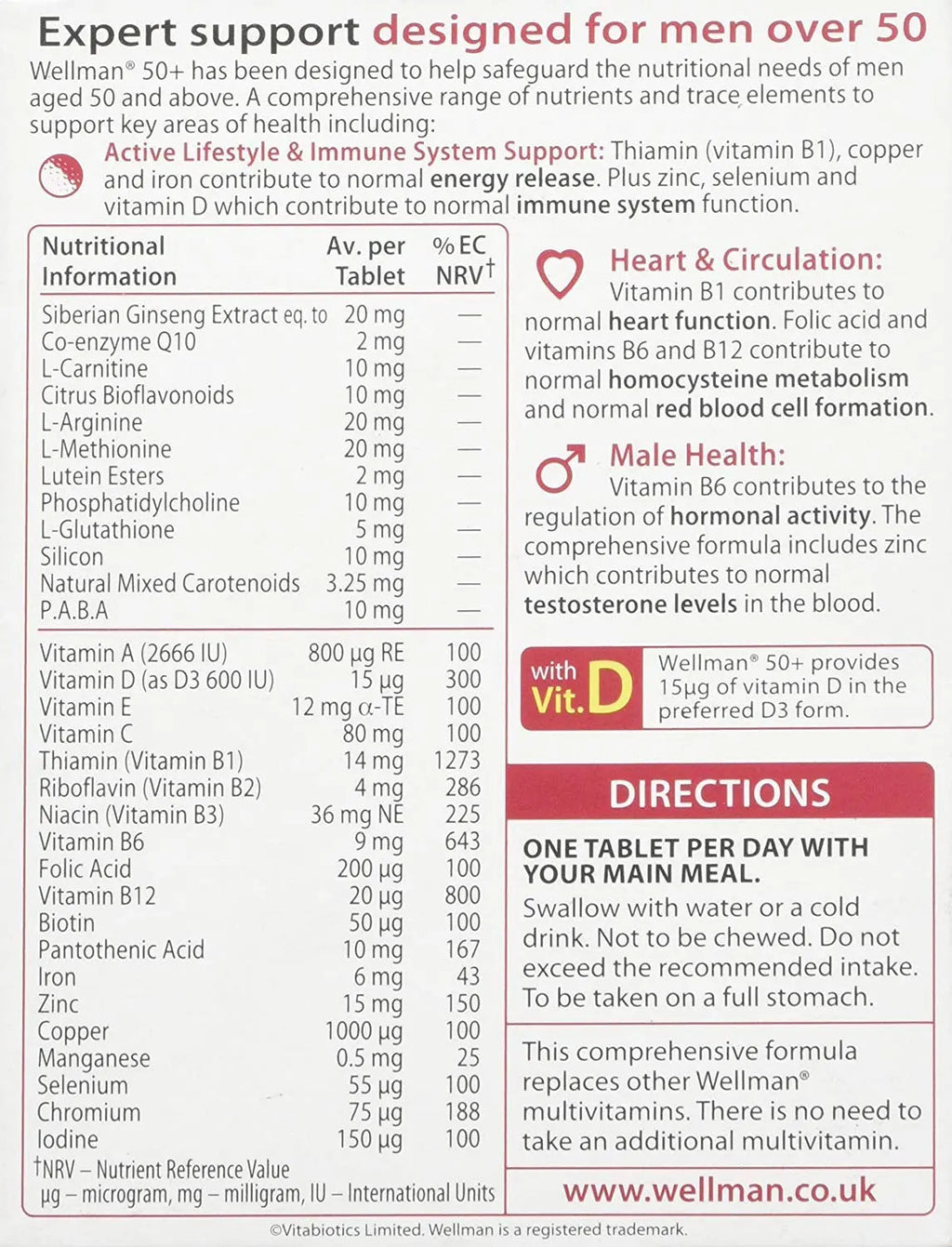 Wellman 4 X 50+ 30 Tablets WellmanBuy Supplements Australia