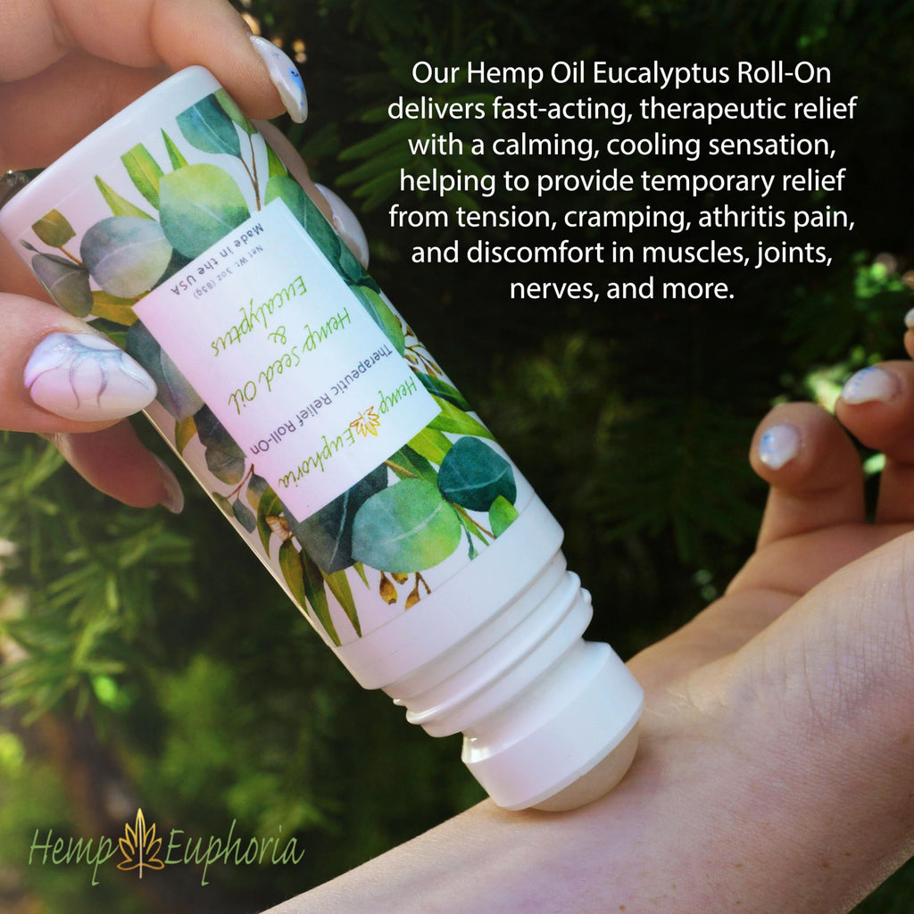 Hemp Seed Oil and Eucalyptus Joint & Muscle Discomfort Relief Roll-On Gel | USDA Certified Organic Hemp Seed Oil, Helps Relieve Sore or Tight Muscles Hemp EuphoriaBuy Supplements Australia