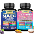 Parrox Forever Young Set with Liposomal NAD, Nicotinamide Riboside, Magnesium, Resveratrol, Lion's Mane, Collagen Peptides Types I, II, III, V and X, Biotin & Keratin, Hyaluronic Acid, Zinc, Quercetin ParroxBuy Supplements Australia