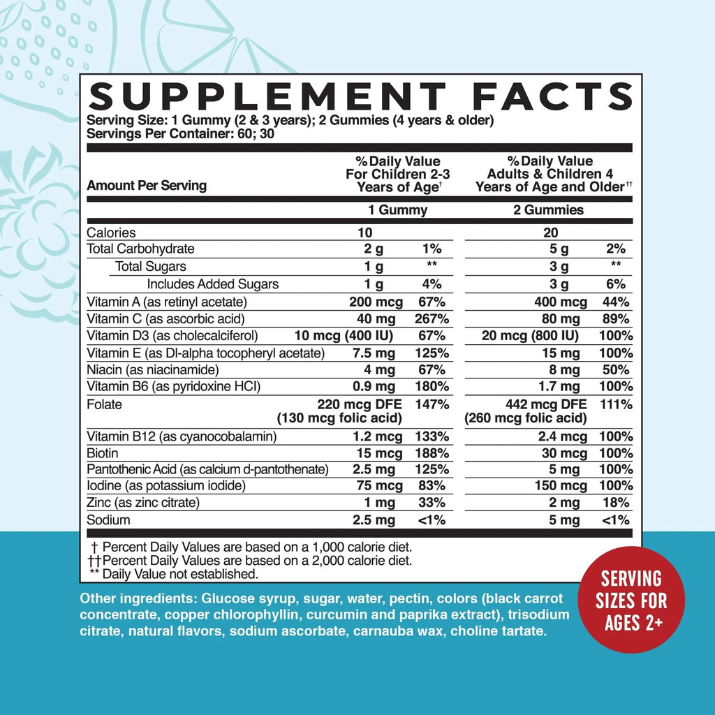 Kids Multivitamin Gummies | Vitamins A, B, C, D & Zinc for Immunity, Growth & Development | Daily Multivitamins for Children Ages 2+ | MAV NUTRITION