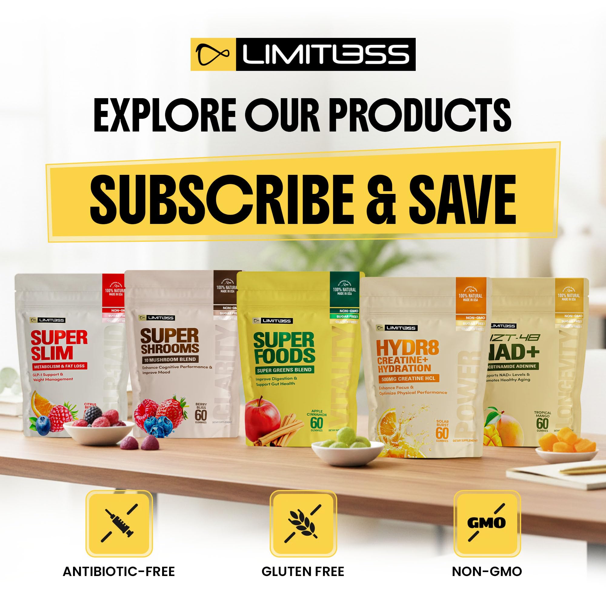 Limitless Supershrooms Smart Focus Gummies - 30 Day Supply LIMITLESS XBuy Supplements Australia