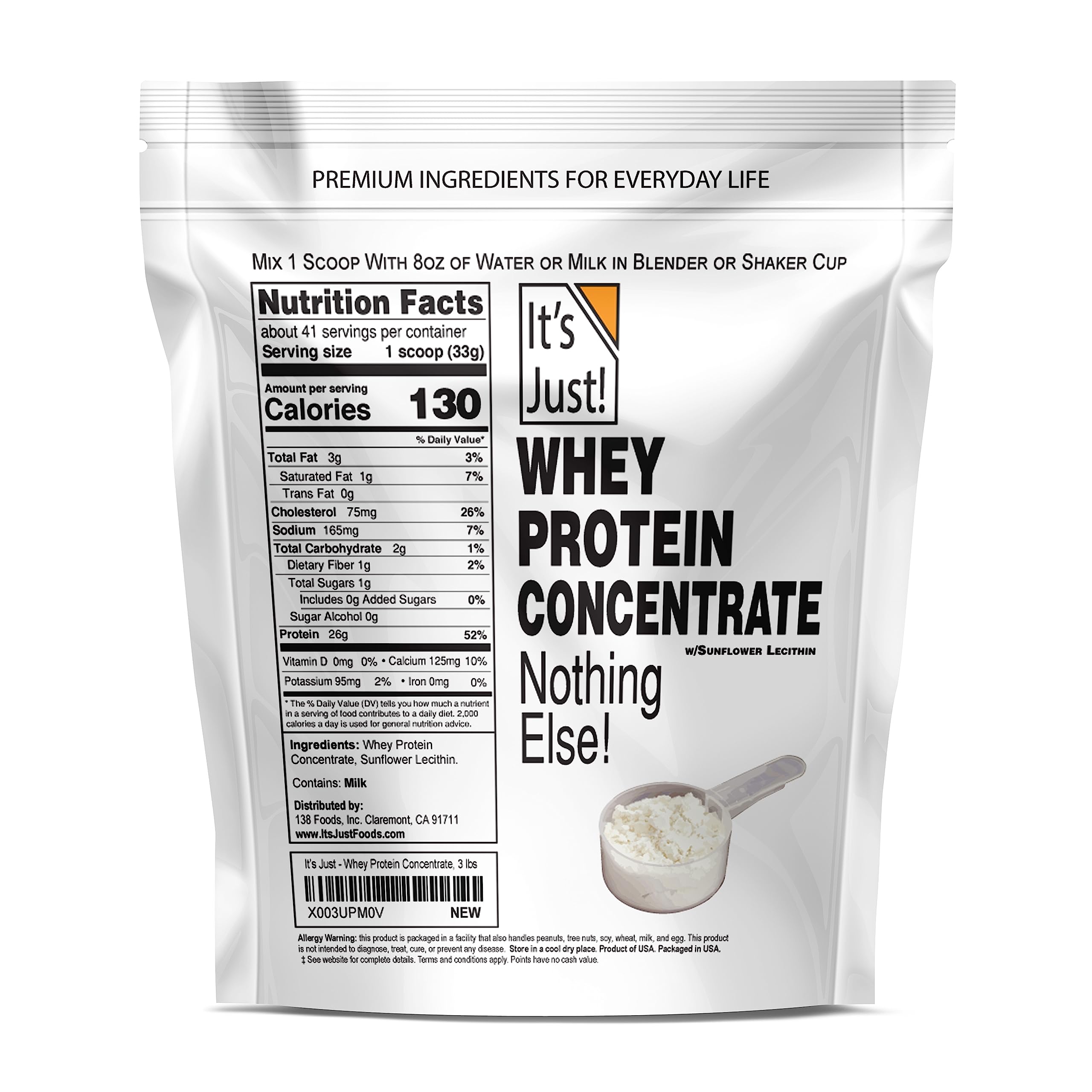 It's Just! - 100% Whey Protein Concentrate, Made in USA, Premium WPC-80, No Added It's Just!Buy Supplements Australia