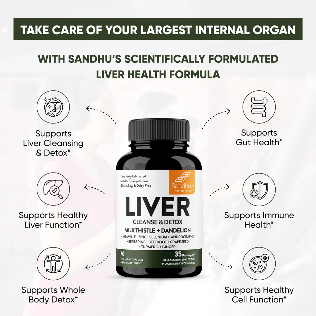 Sandhu's Liver Renew Cleanse Detox, Repair & Support |70 Capsules| 1 Month+ Supply Sandhu'sBuy Supplements Australia