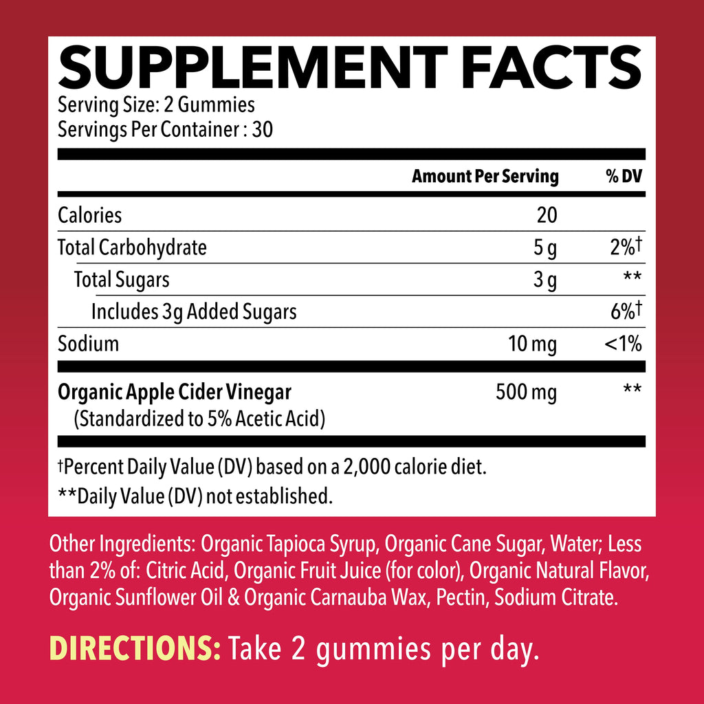 Organic Apple Cider Vinegar Gummies Detox | The Mother Enzyme | ACV Gummy HAVASU NUTRITIONBuy Supplements Australia