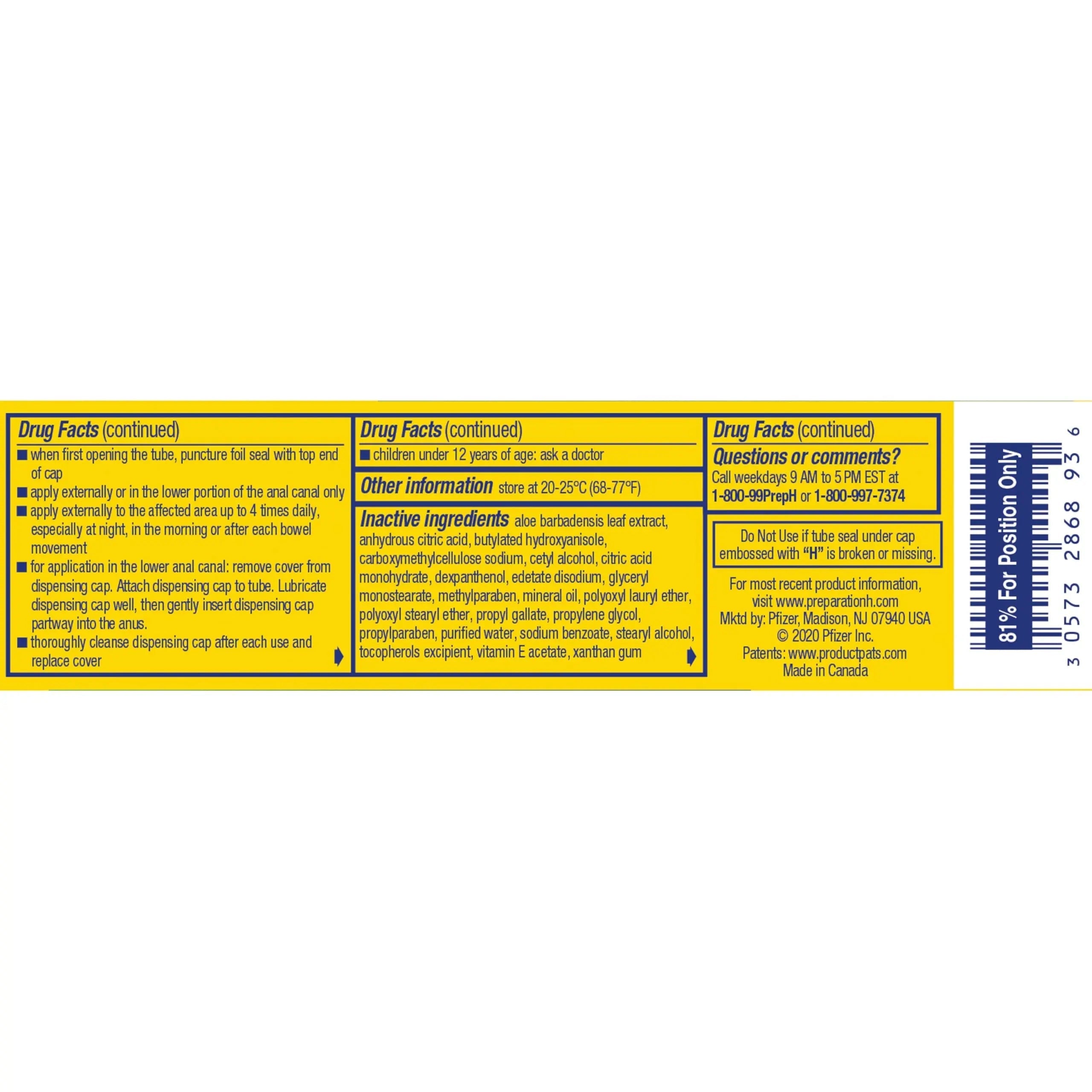 Preparation H Hemorrhoid Symptom Treatment Cream (0.9 Ounce Tube), Maximum Strength Multi-Symptom Pain Relief with Aloe Preparation HBuy Supplements Australia