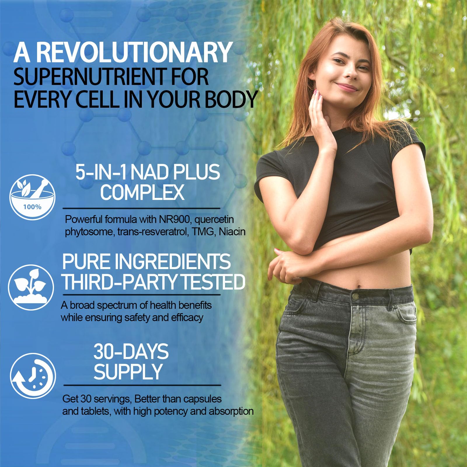 NAD Supplement, Liposomal NAD Nicotinamide Riboside Resveratrol 900mg Quercetion, TMG, Vitamin B3, High Potency NAD Plus Liquid Supplement for Cell Regenerator, Longevity, Energy, Anti-Aging, Focus AMENQ hHEALTHBuy Supplements Australia