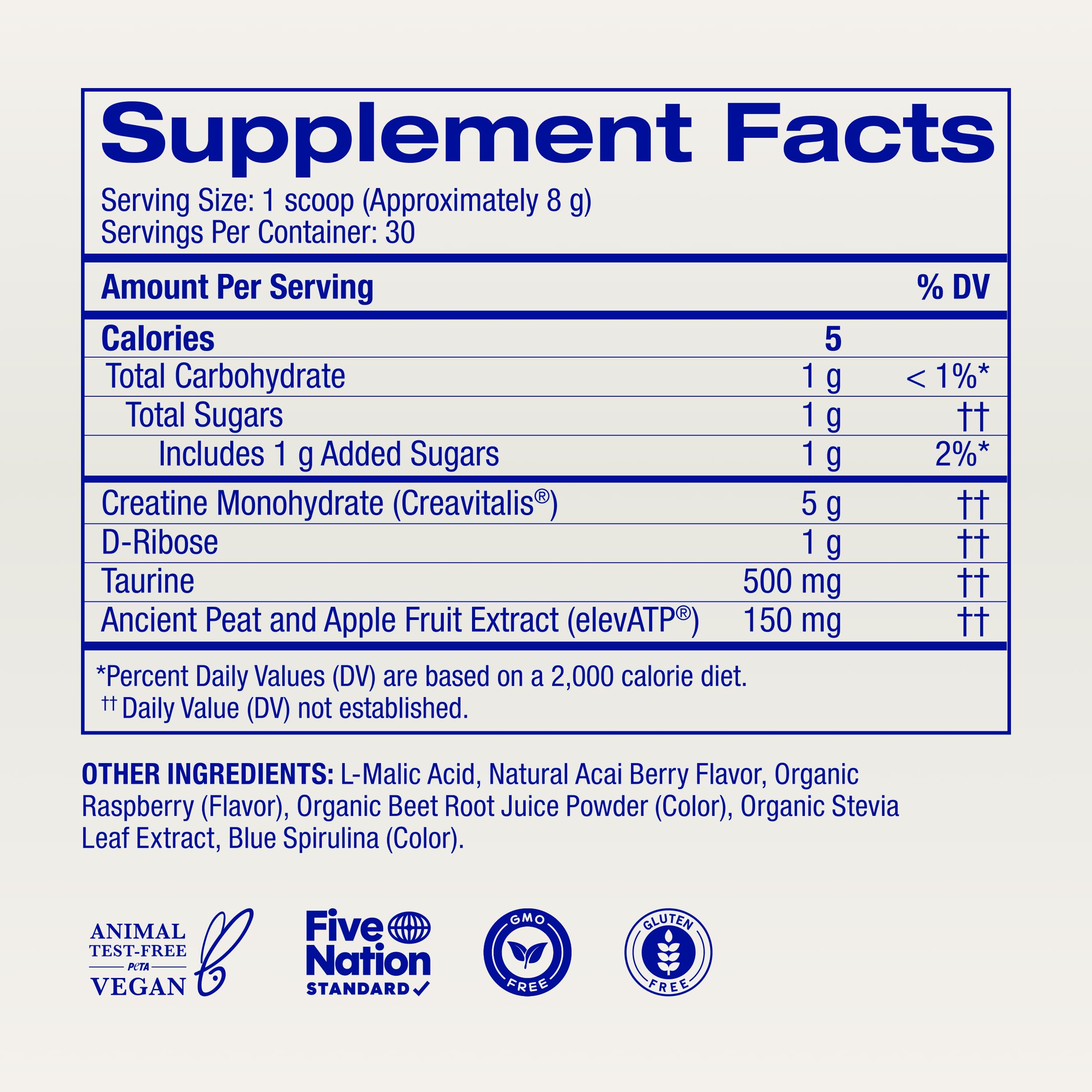 Ora Organic Creatine Monohydrate Powder - German-Sourced Creavitalis for Strength, elevATP for Energy, D-Ribose & Taurine for Recovery - Creatine for Women & Men - Acai Berry Flavor, 30 Servings Ora OrganicBuy Supplements Australia