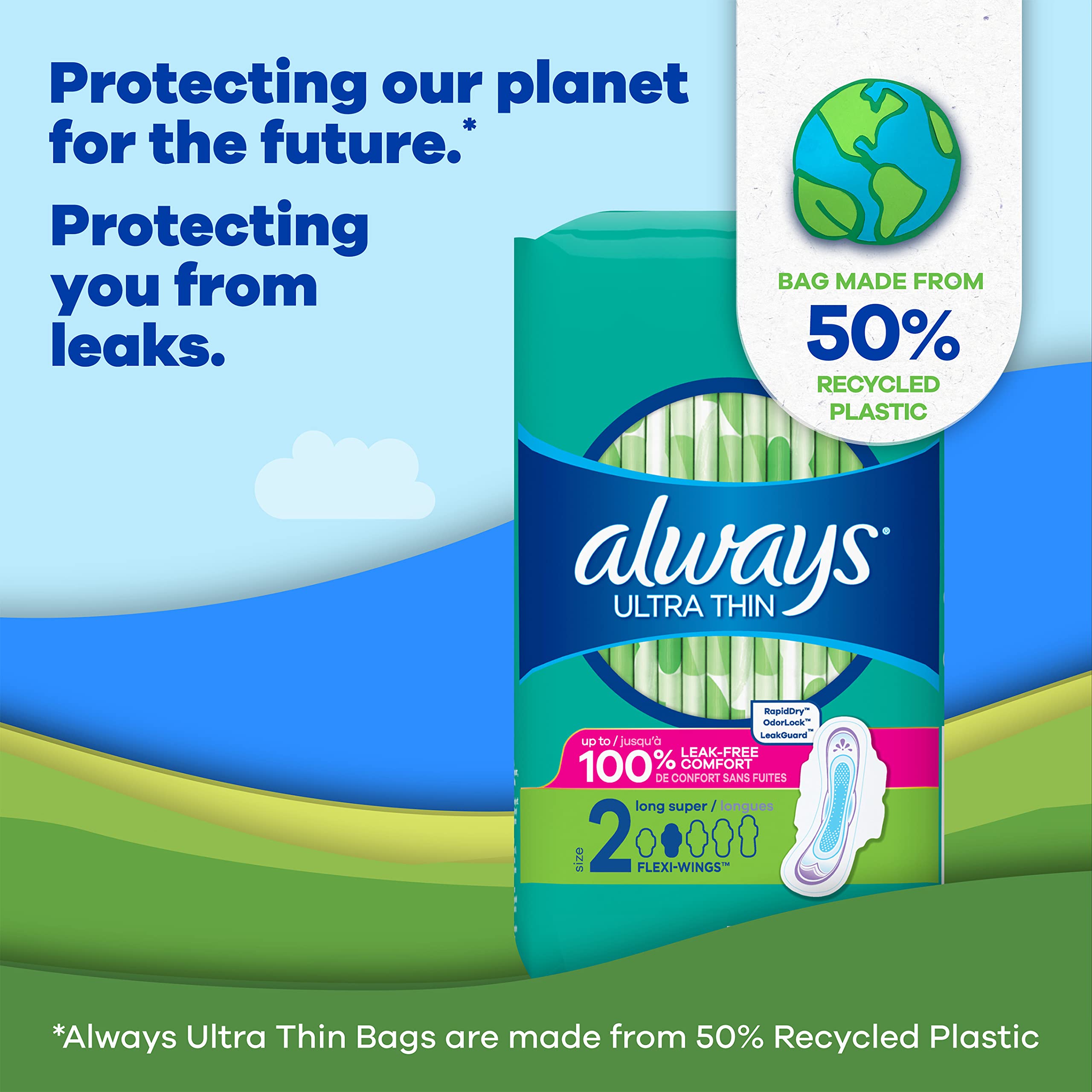 Always Ultra Thin Feminine Pads For Women, Size 2 Long Super Absorbenc AlwaysBuy Supplements Australia