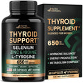 Thyroid Support for Women - Selenium 200 mcg | Astragalus | Zinc & Iodine | L-Tyrosine | Adaptogen Herbs - 21-in-1 Antioxidant & Immune Support - Made in USA - Vegan, Non-GMO, Lab Tested - 60 Capsules NUTRAHARMONYBuy Supplements Australia