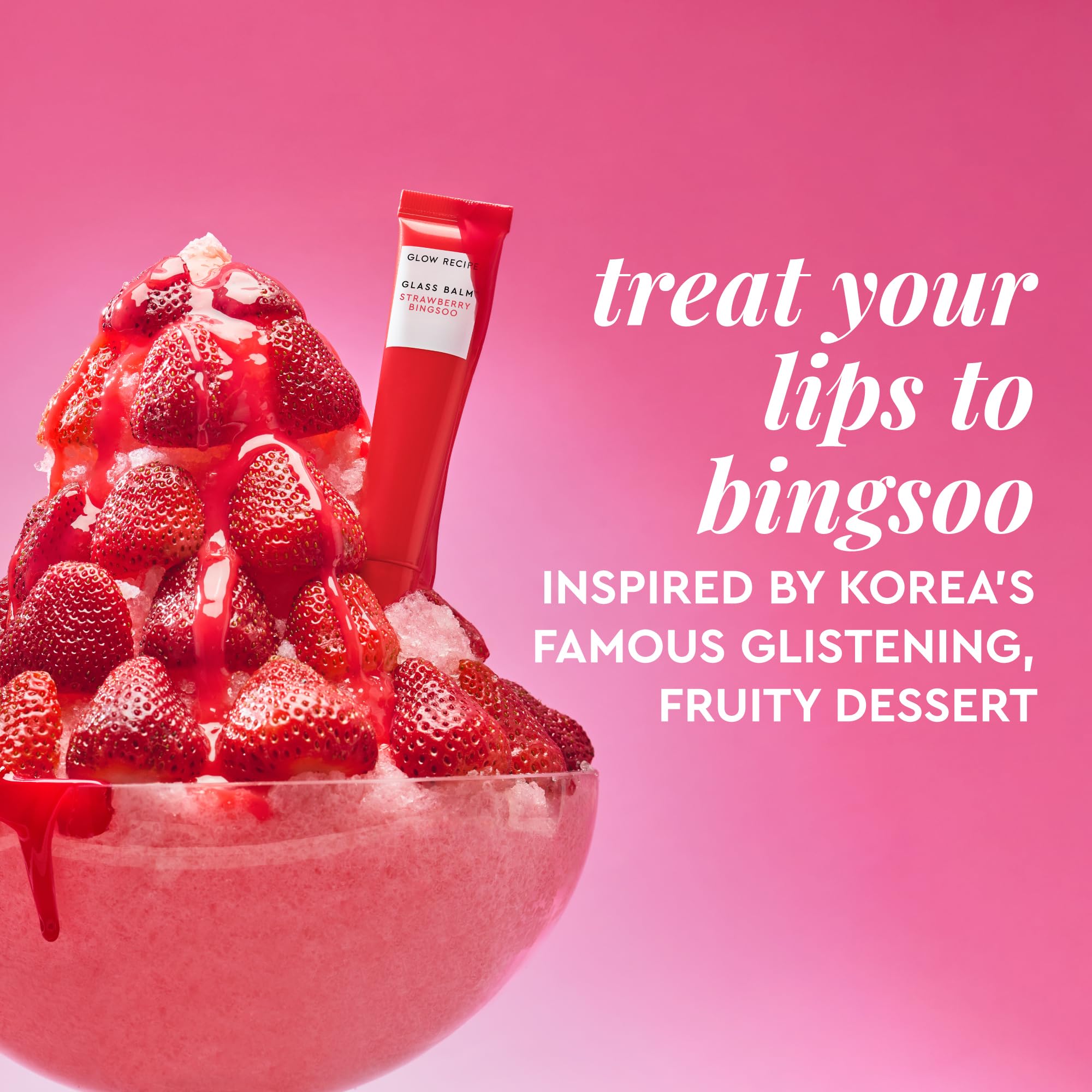 Glow Recipe Glass Balm Lip Treatment - 12Hr Hydrating Lip Balm & Moisturizer with Hyaluronic Acid to Smooth, Plump & Protect from Dryness - Sheer Pinky Red Tint, Strawberry Bingsoo (15 ml) Glow RecipeBuy Supplements Australia