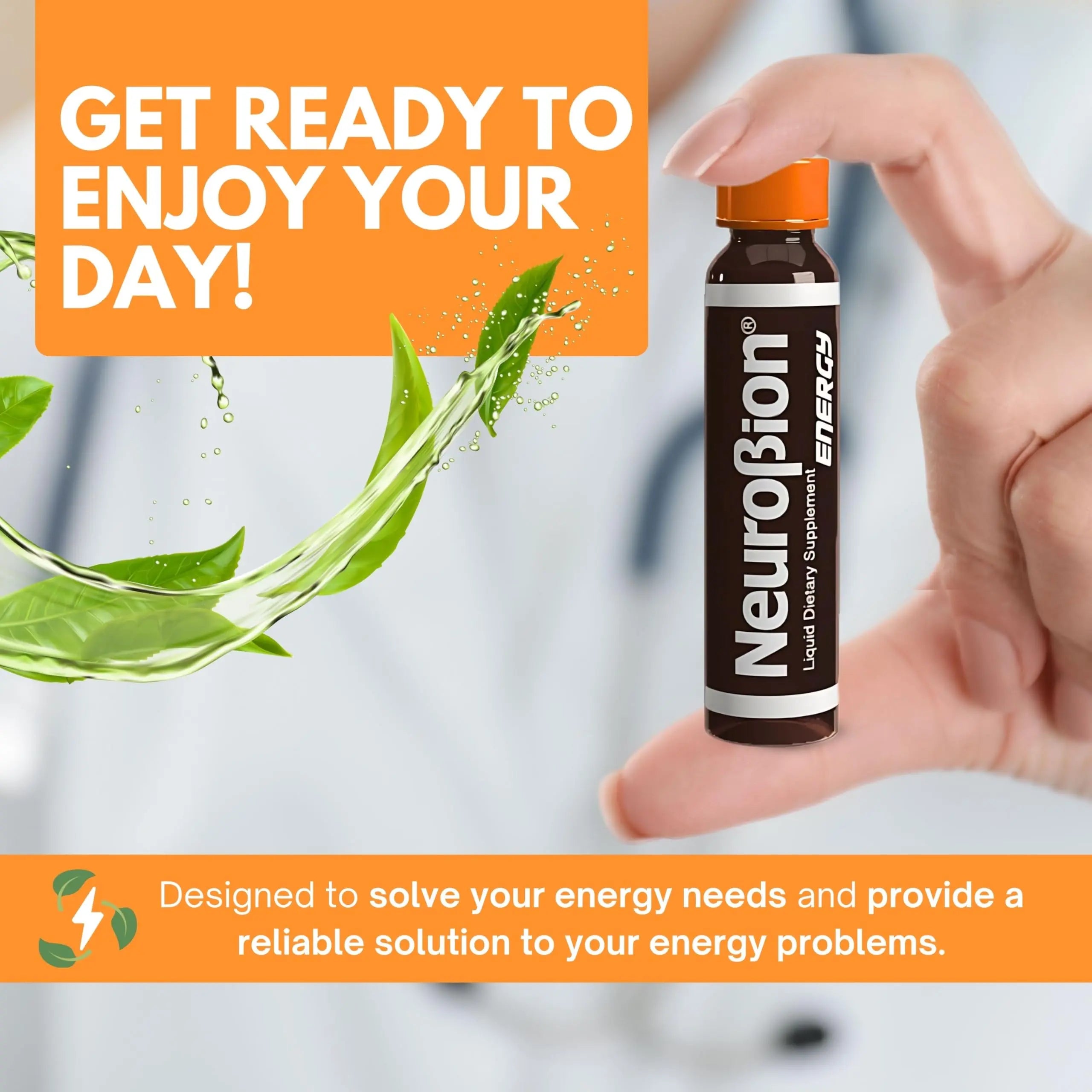 Neurobion Energy Liquid Dietary Supplement Multivitamins + Enegy Blend 10 vials x 250 ml Neurobion