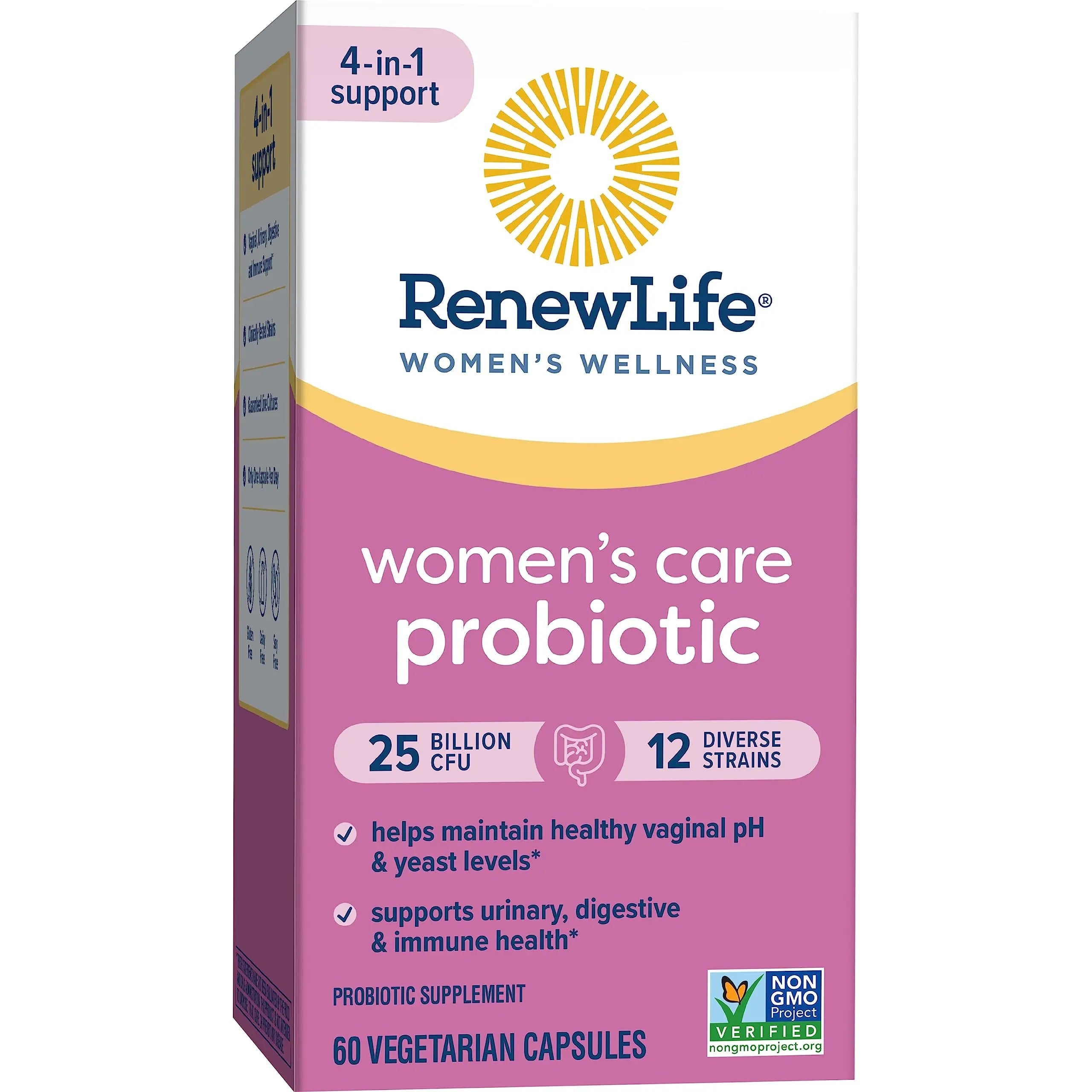 Renew Life Women's Probiotic Capsules, Supports pH Balance for Women, Vaginal, Urinary, Digestive and Immune Health, L. Rhamnosus GG, Dairy, Soy and Gluten-Free, 25 Billion CFU - 60 Ct Renew LifeBuy Supplements Australia