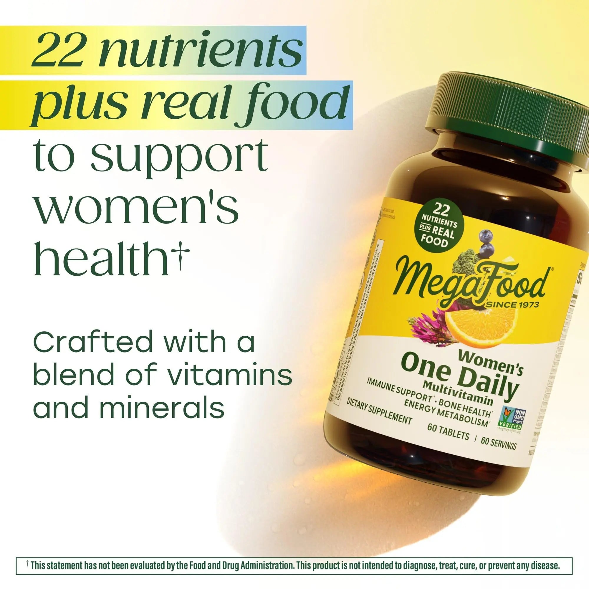 MegaFood Womens Multivitamin One Daily - Multivitamin for Women - Vitamin C, Vitamin D, Iron & B Vitamins - Bone MegaFoodBuy Supplements Australia