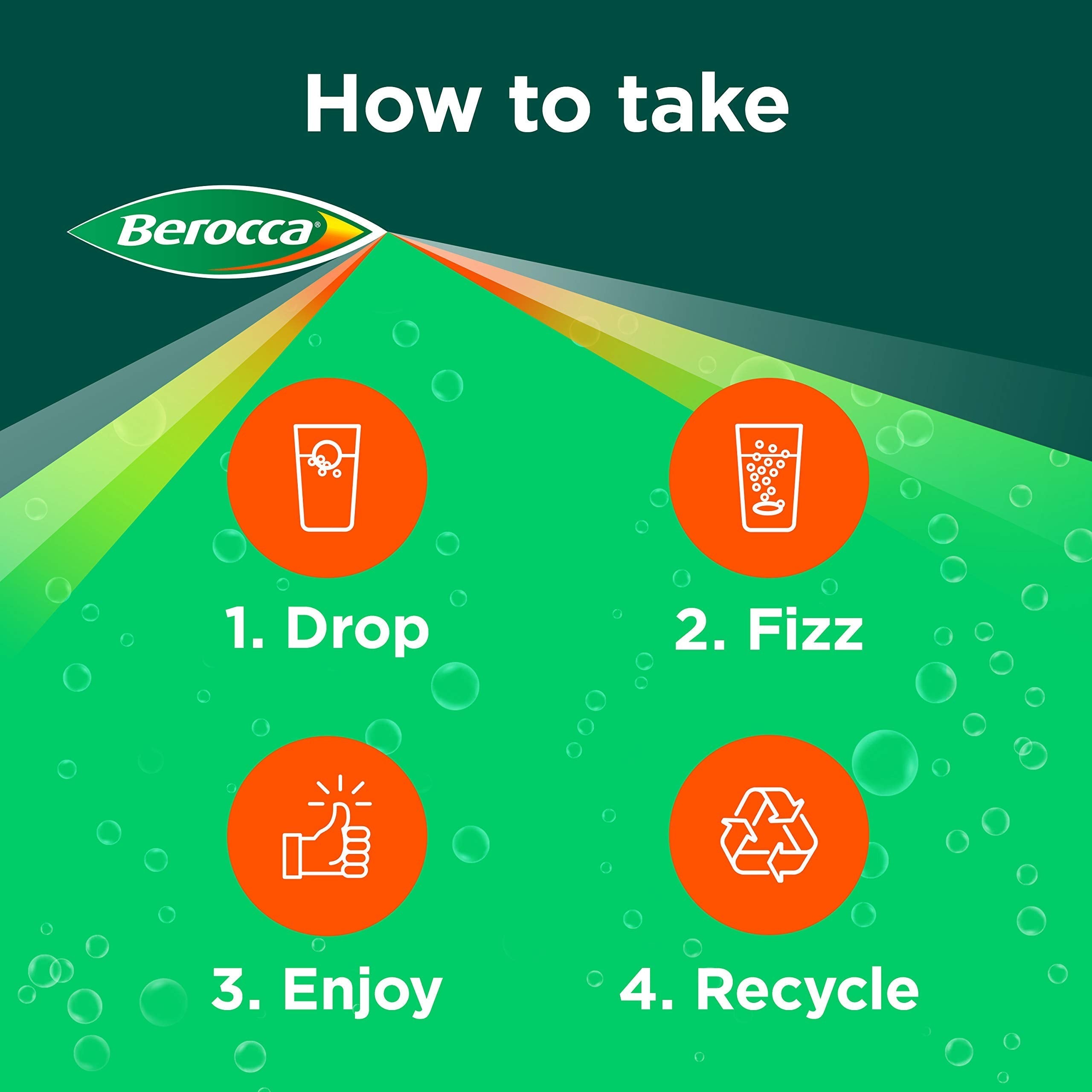 Berocca Vitamin C Effervescent Tablets, with Magnesium, Vitamin B12 and Vitamin B BeroccaBuy Supplements Australia