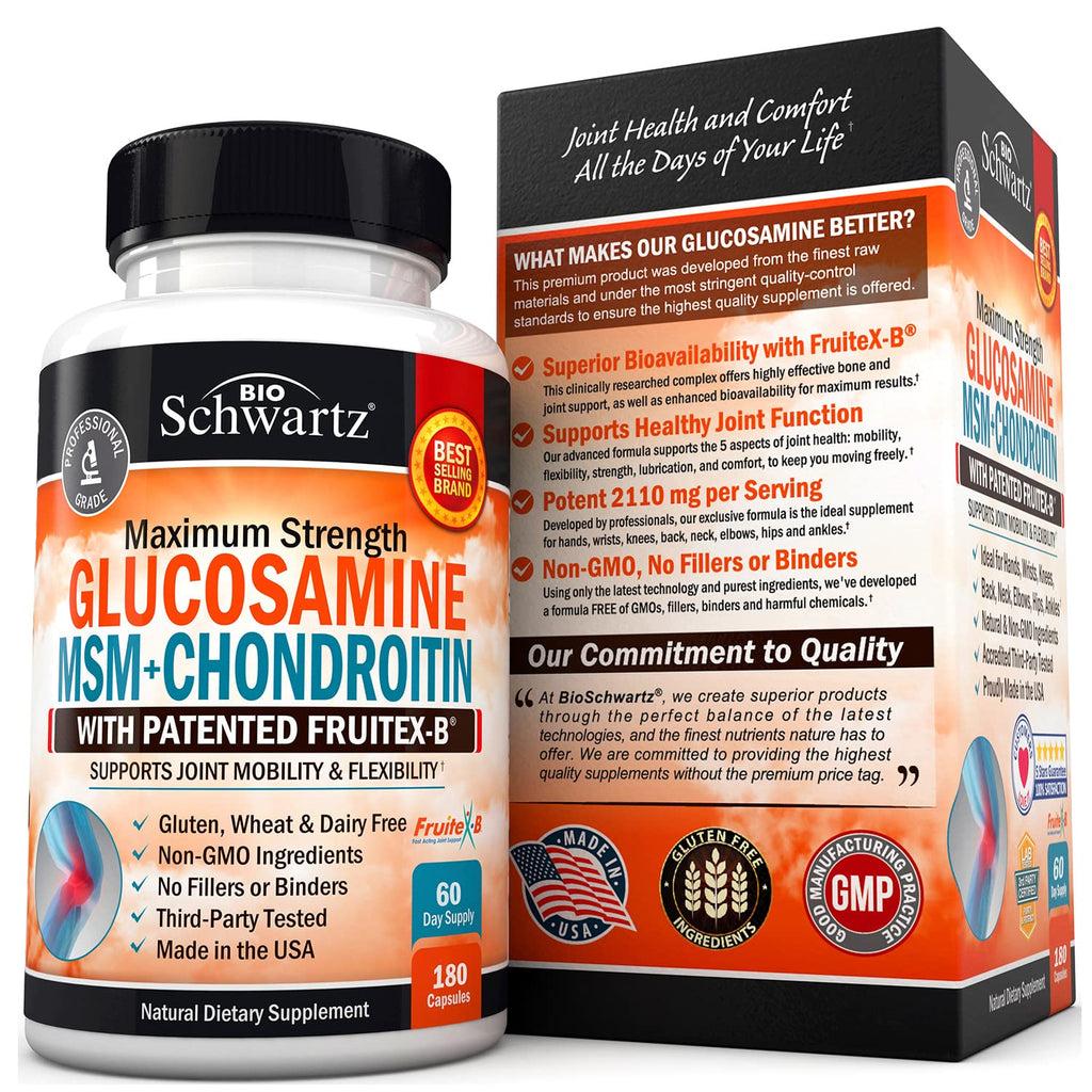 Glucosamine Chondroitin MSM 2110mg - Joint Support Supplement with Turmeric BioSchwartzBuy Supplements Australia