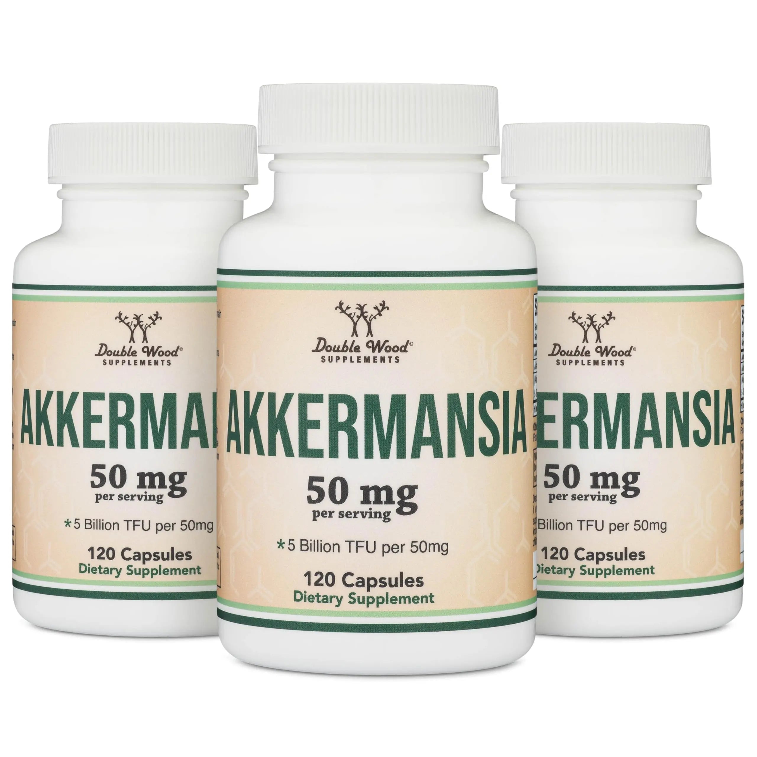 Akkermansia Probiotic and Postbiotic (Increases GLP-1 Production) 120 Capsules, 50mg per Serving (Third Party Tested to 5 Billion TFU per Serving, 50 Billion CFU per Gram) by Double Wood Double Wood SupplementsBuy Supplements Australia