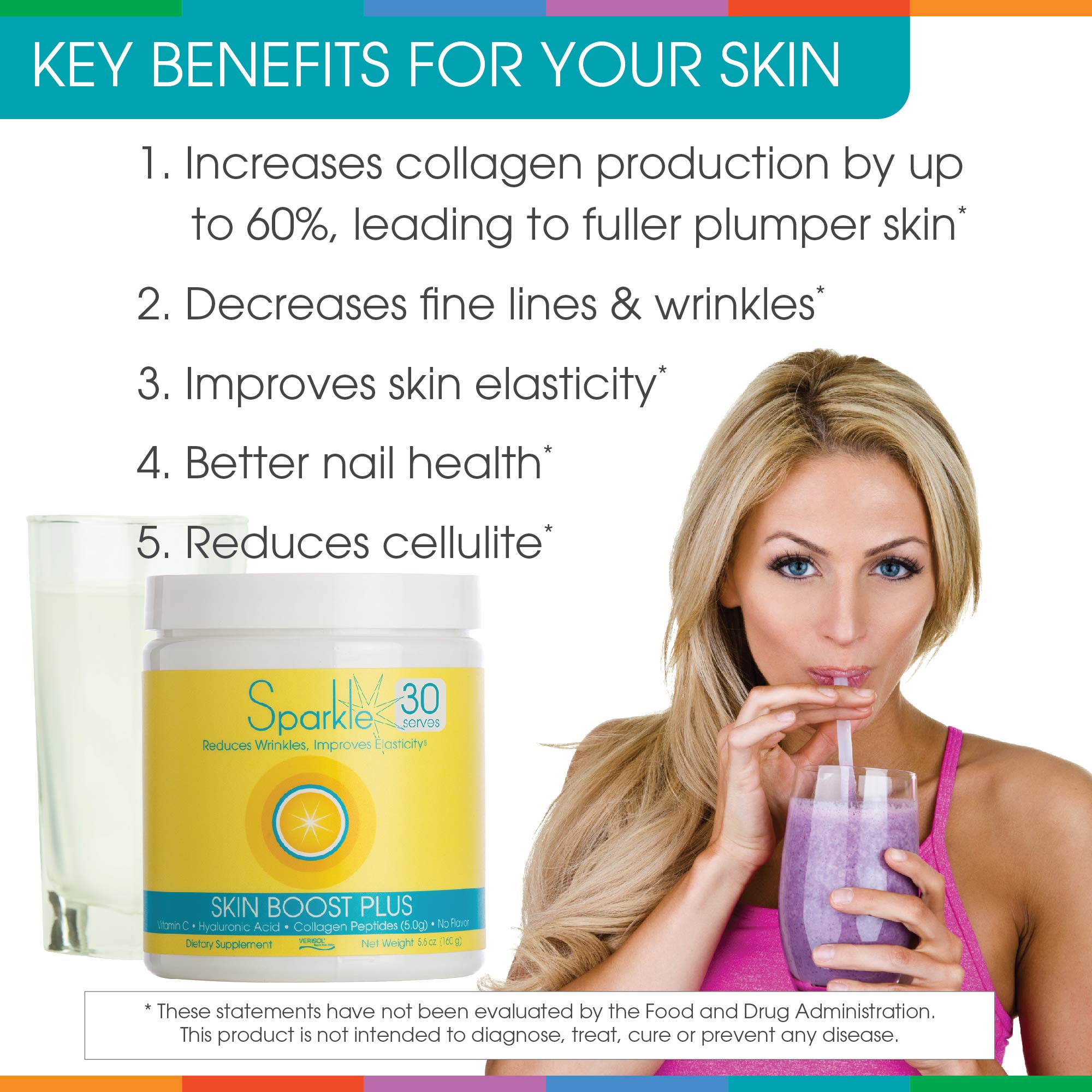 Hydrolyzed Collagen Powder - Sparkle Skin Boost Plus (No Flavor) [30-Serves] Verisol Pept Sparkle CollagenBuy Supplements Australia