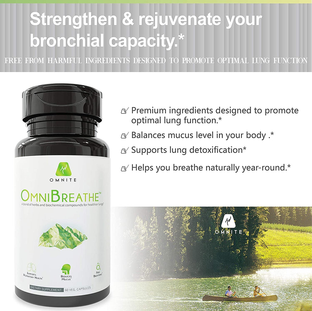 OmniBreathe for Lung Cleanse Detox Respiratory Wellness - Help Reduce Mucus & Cough for All Kinds OmniteBuy Supplements Australia