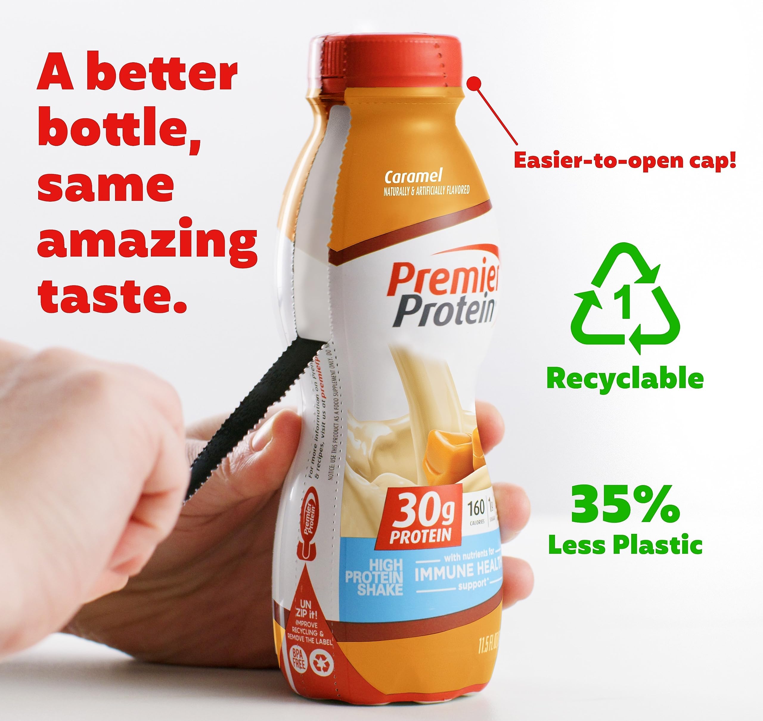 Premier Liquid Protein Shake, Caramel, 30g Protein, 1g Sugar, 24 Vitamins & Minerals Premier ProteinBuy Supplements Australia
