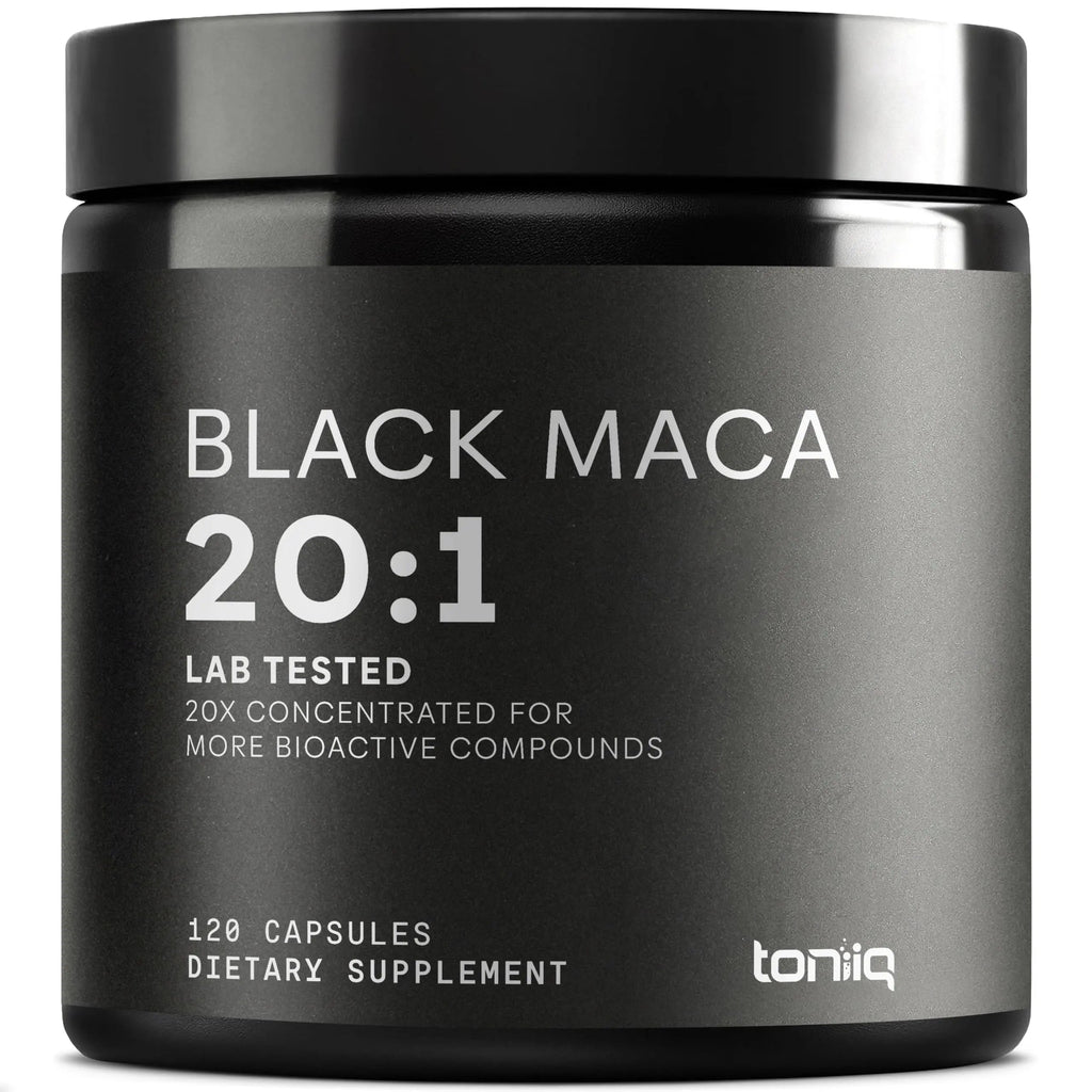 Toniiq Black Maca Root - Ultra High Potency 20:1 Extract - Single Origin, Wildcrafted & Highly Concentrated - Third-Party Lab Tested - 120 Capsules Toniiq buy supplements Au