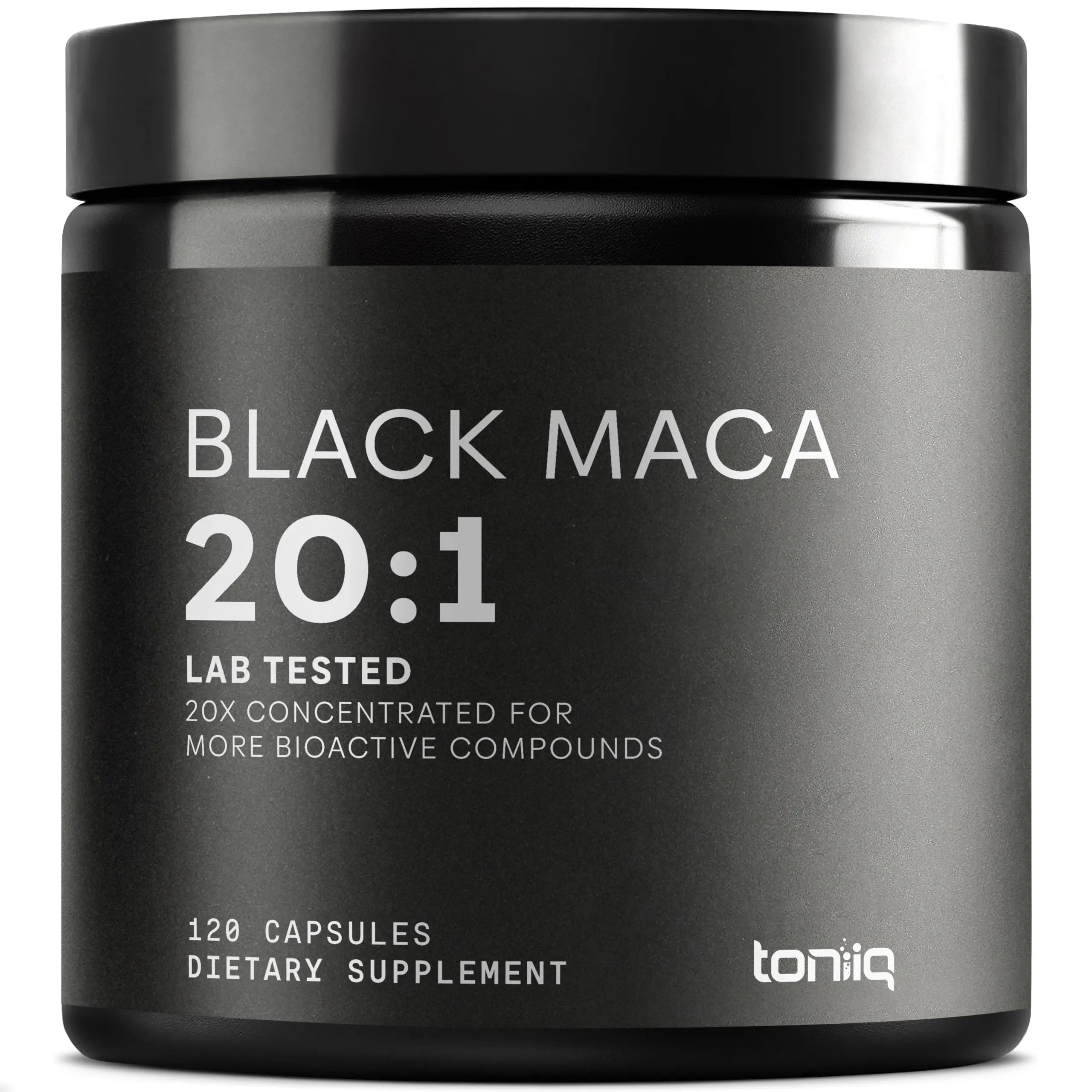 Toniiq Black Maca Root - Ultra High Potency 20:1 Extract - Single Origin, Wildcrafted & Highly Concentrated - Third-Party Lab Tested - 120 Capsules Toniiq buy supplements Au