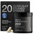 Toniiq Mens Probiotic with 20 Verified Strains – 200 Bilion CFU + 200mg FOS Prebiotic – Mens Probiotics for Gut Health - Cold-Chain & Delayed-Release – Lab-Tested Synbiotic Formula Toniiq buy supplements Au