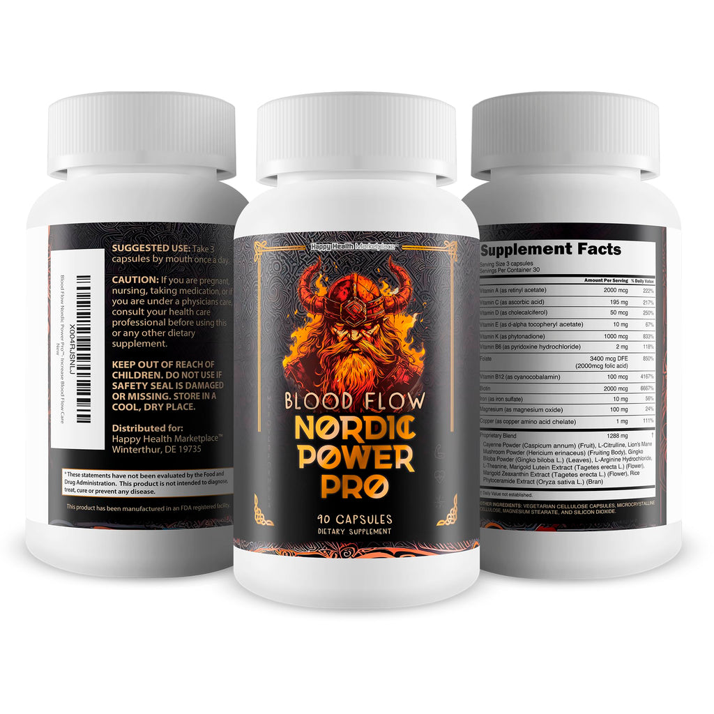 Blood Flow Nordic Power Pro - Our Best Blood Circulation Supplements for Men - Increase Blood Flow Care - Better Blood Flow Nordic Power Male Pills - Male Nordic Power Supplement for Max Blood Flow Happy Health MarketplaceBuy Supplements Australia
