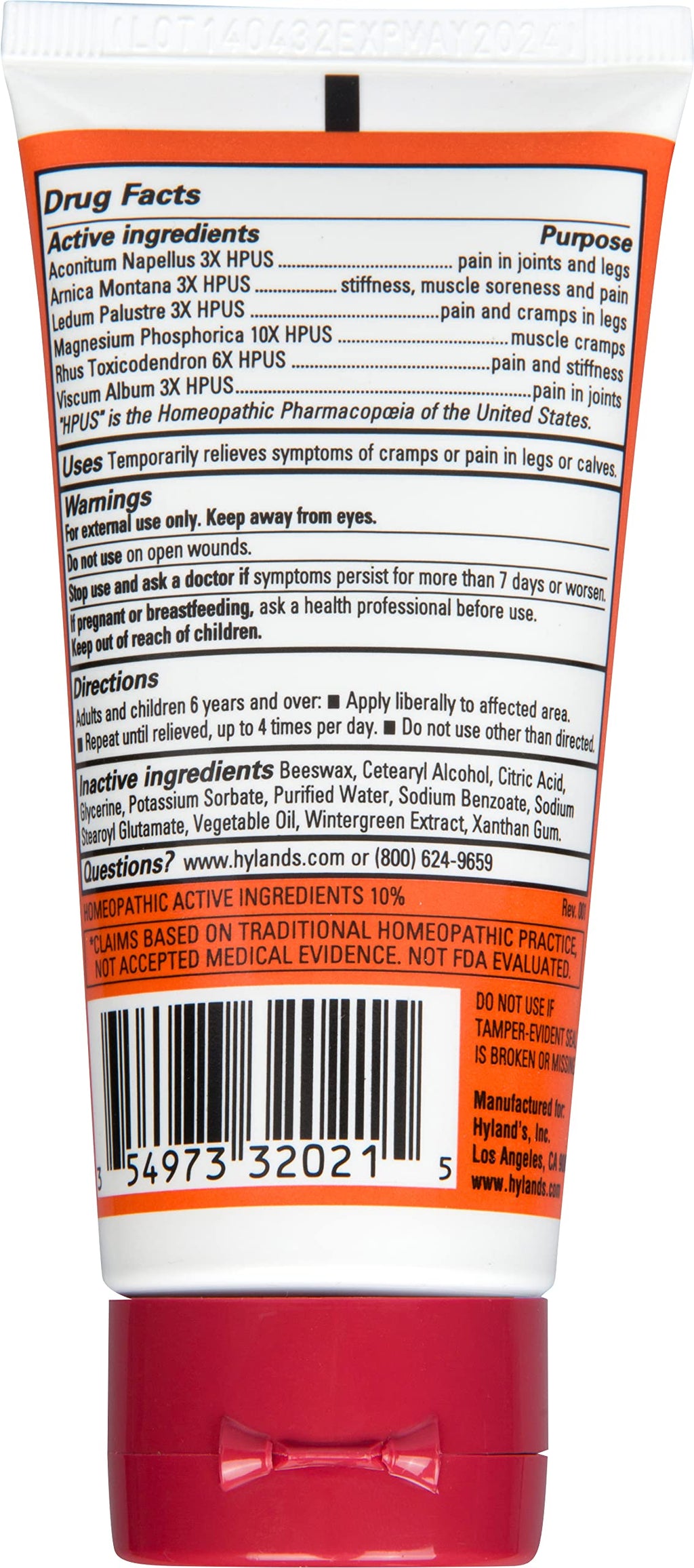 Hyland's Leg Cramps Ointment, Arnica Gel Leg Cramp Relief, 2.5 oz (Pack of 3) Hyland'sBuy Supplements Australia